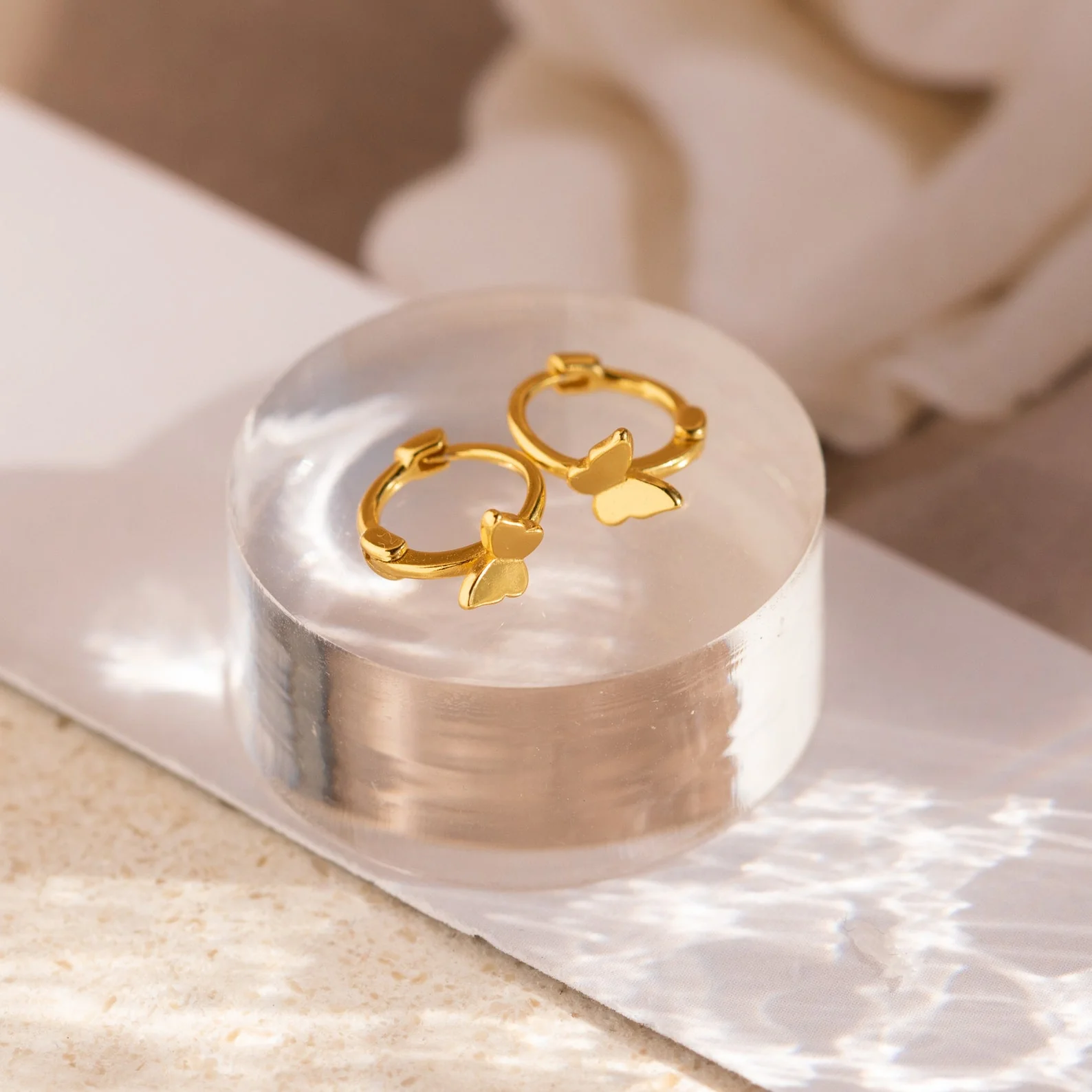 Butterfly Cartilage Mini Huggies in 18K Gold - Image 3