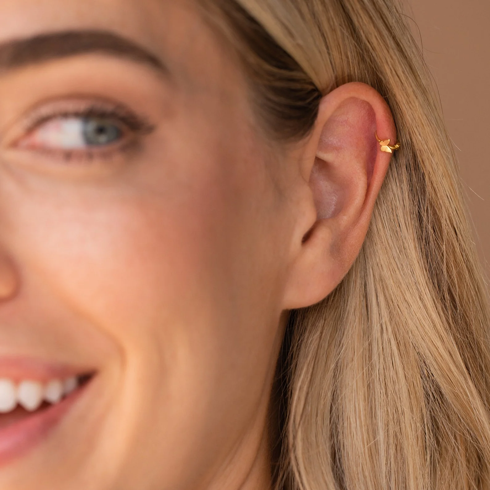 Butterfly Cartilage Mini Huggies in 18K Gold - Image 4