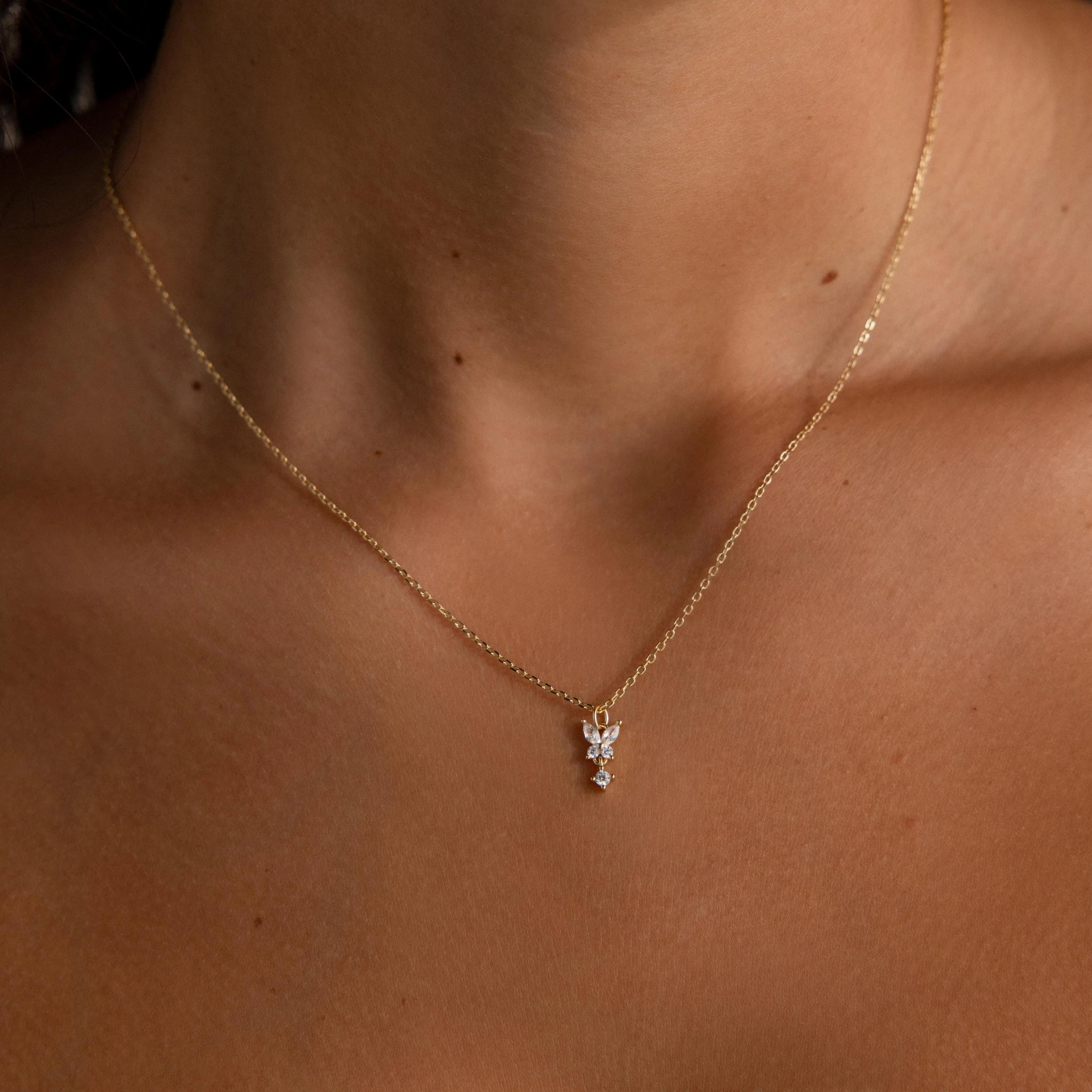 Butterfly Drop Necklace - Image 3