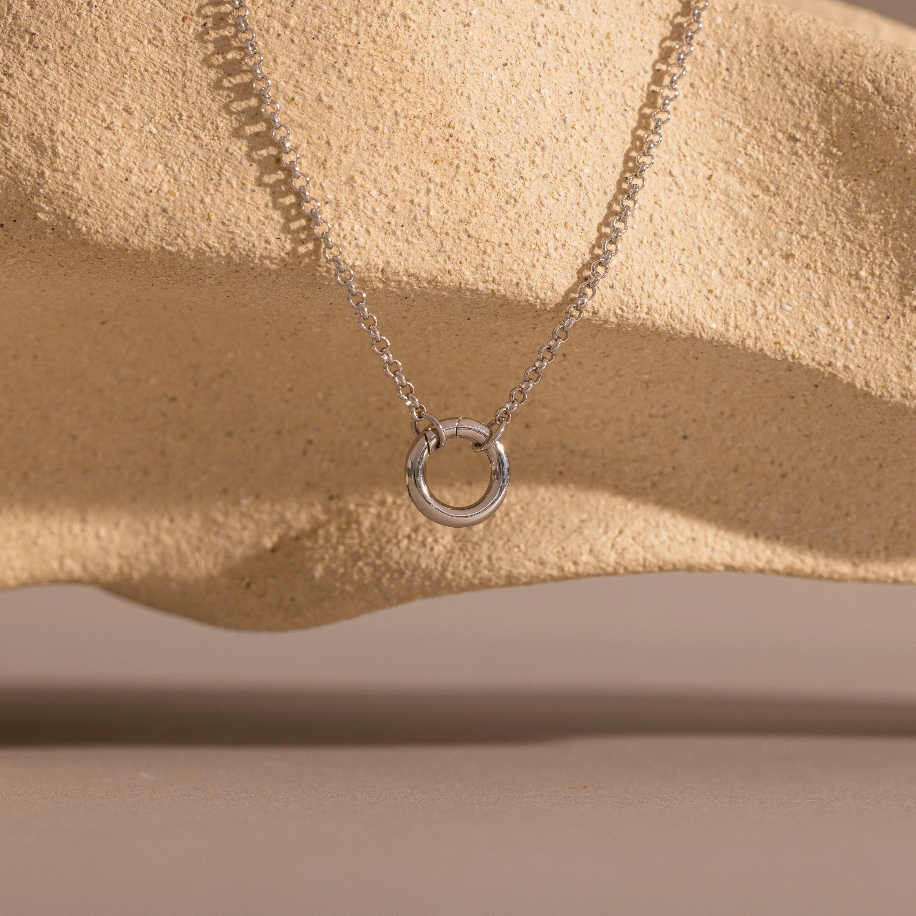 Cable Circle Charm Necklace - Image 2