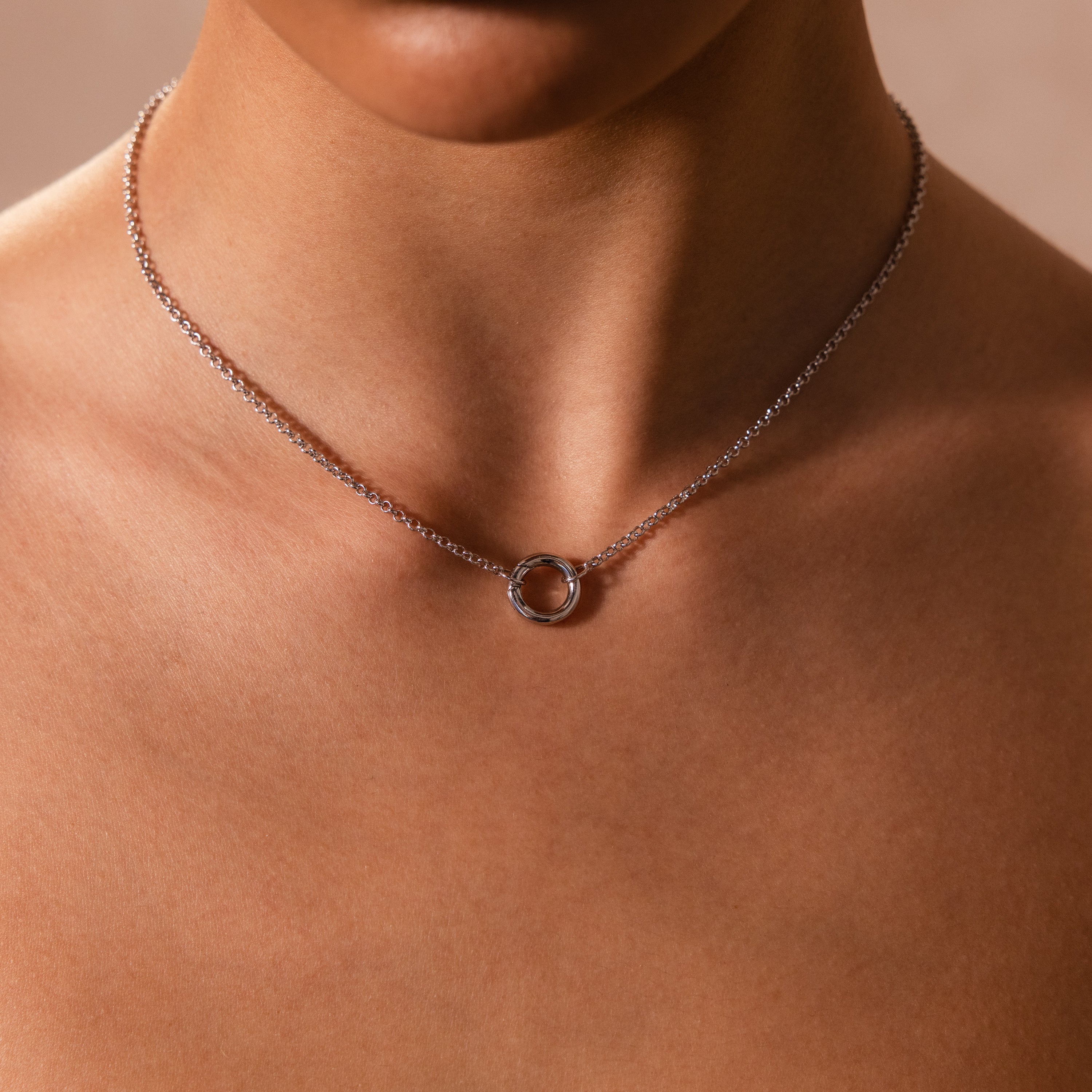 Cable Circle Charm Necklace - Image 7