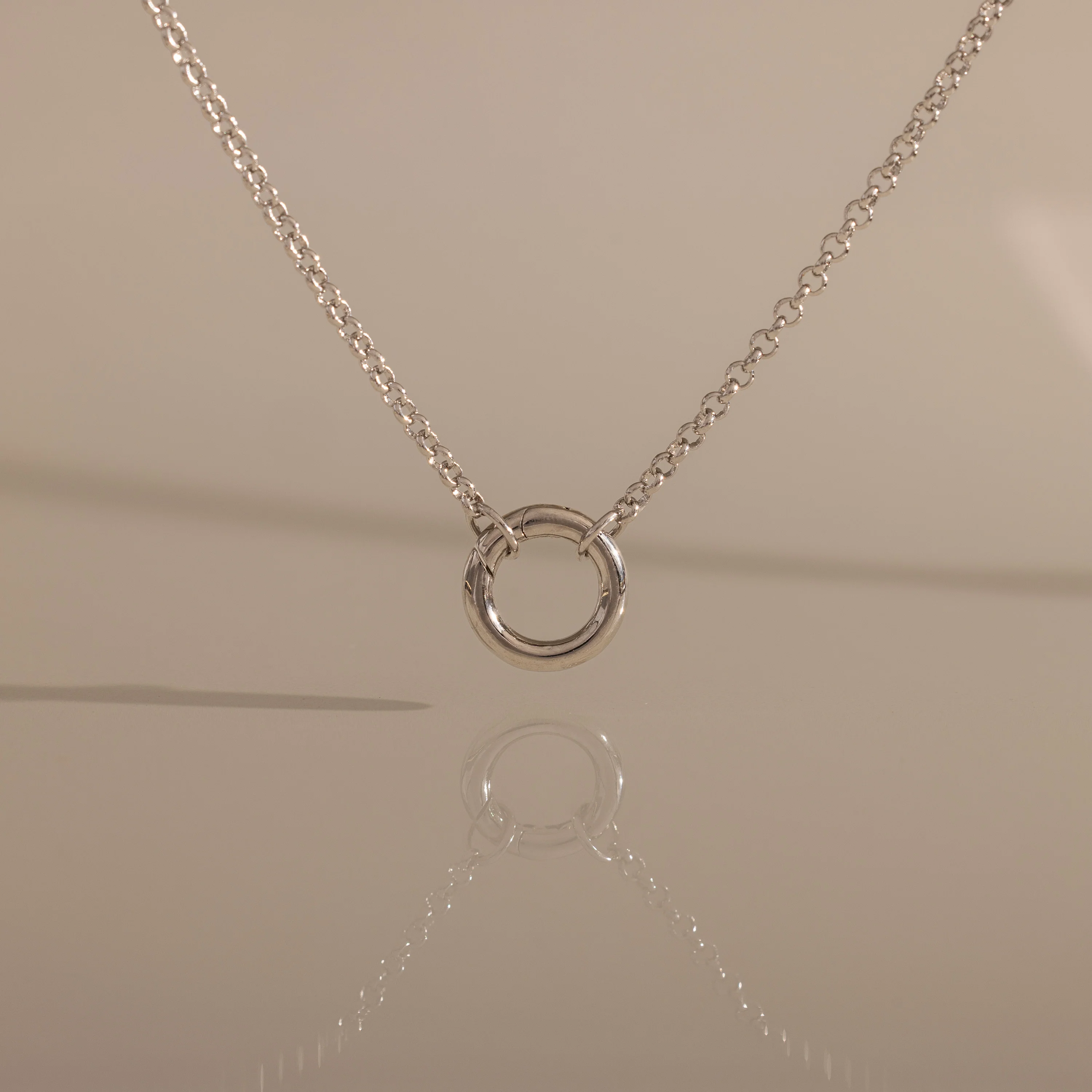 Cable Circle Charm Necklace - Image 6