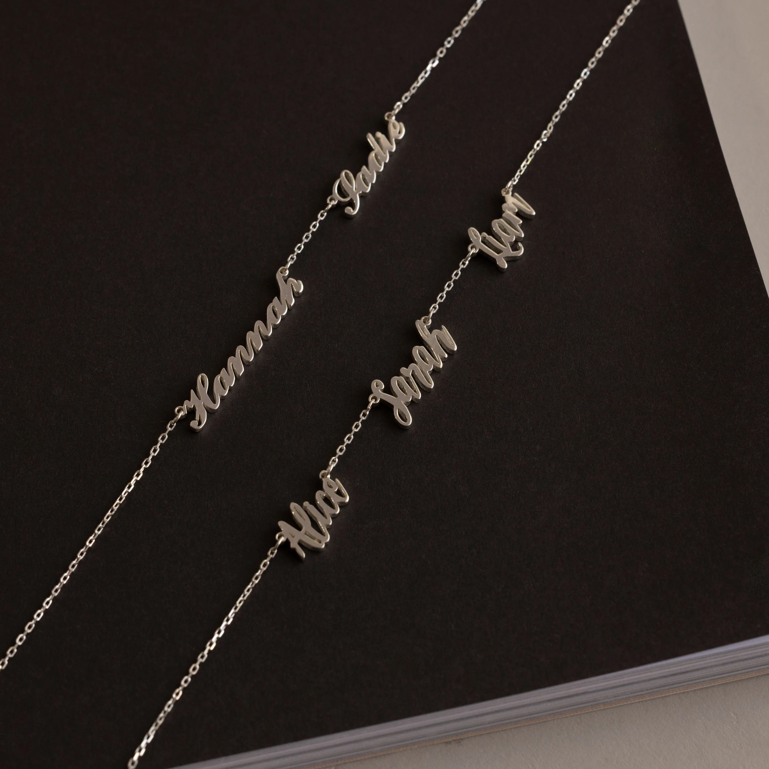 Carrie Multiple Name Necklace in Silver - Image 3