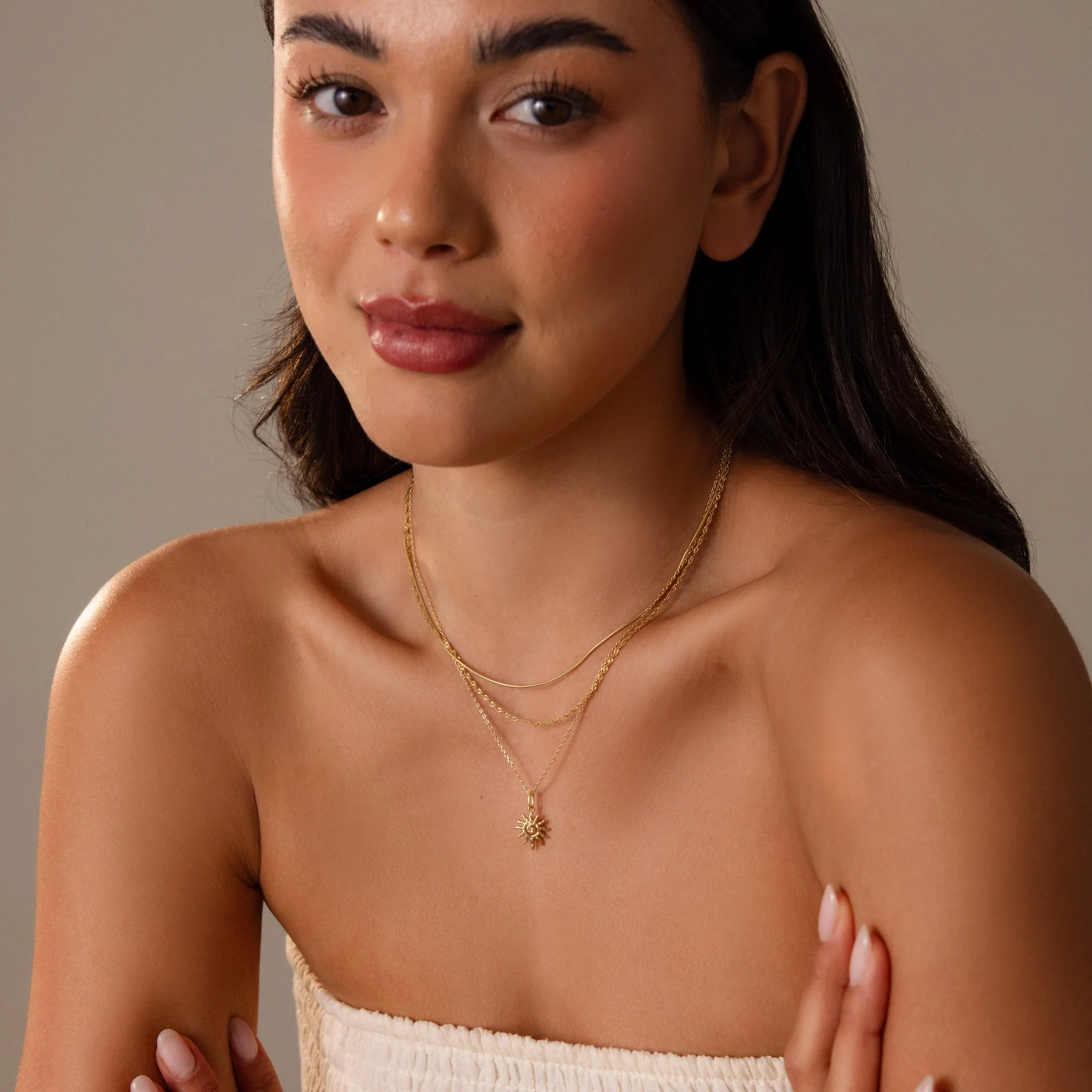 Celestial Sun Necklace in 18K Gold - Image 8