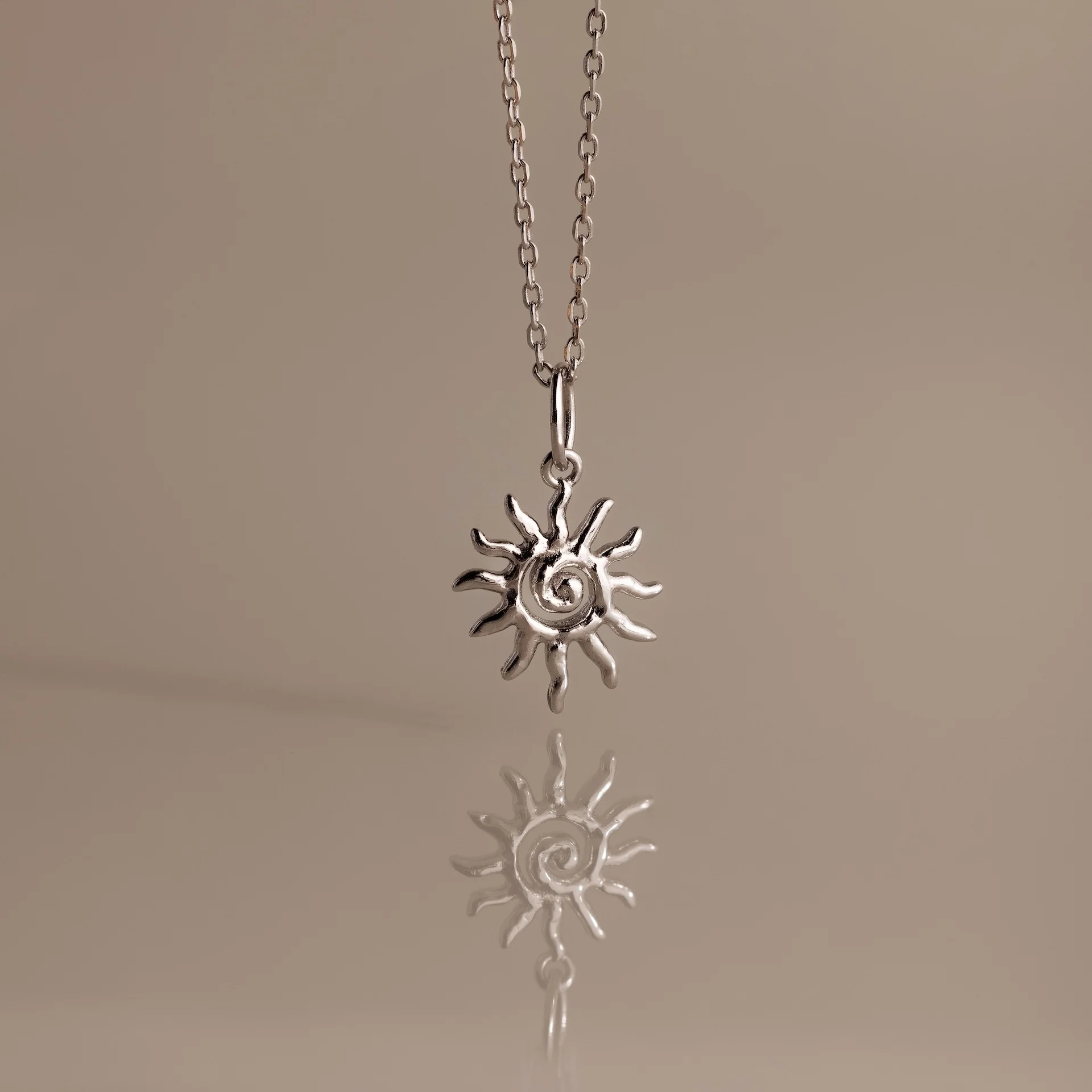Celestial Sun Necklace in Silver