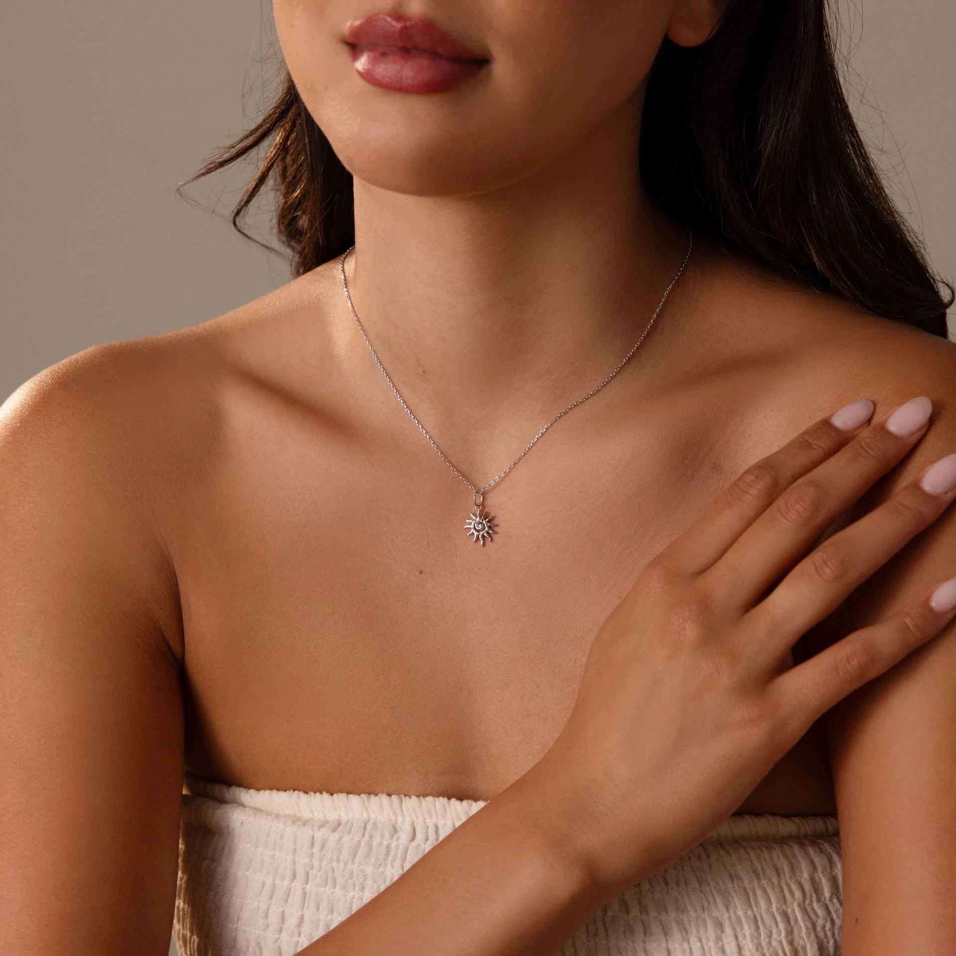 Celestial Sun Necklace in Silver - Image 6