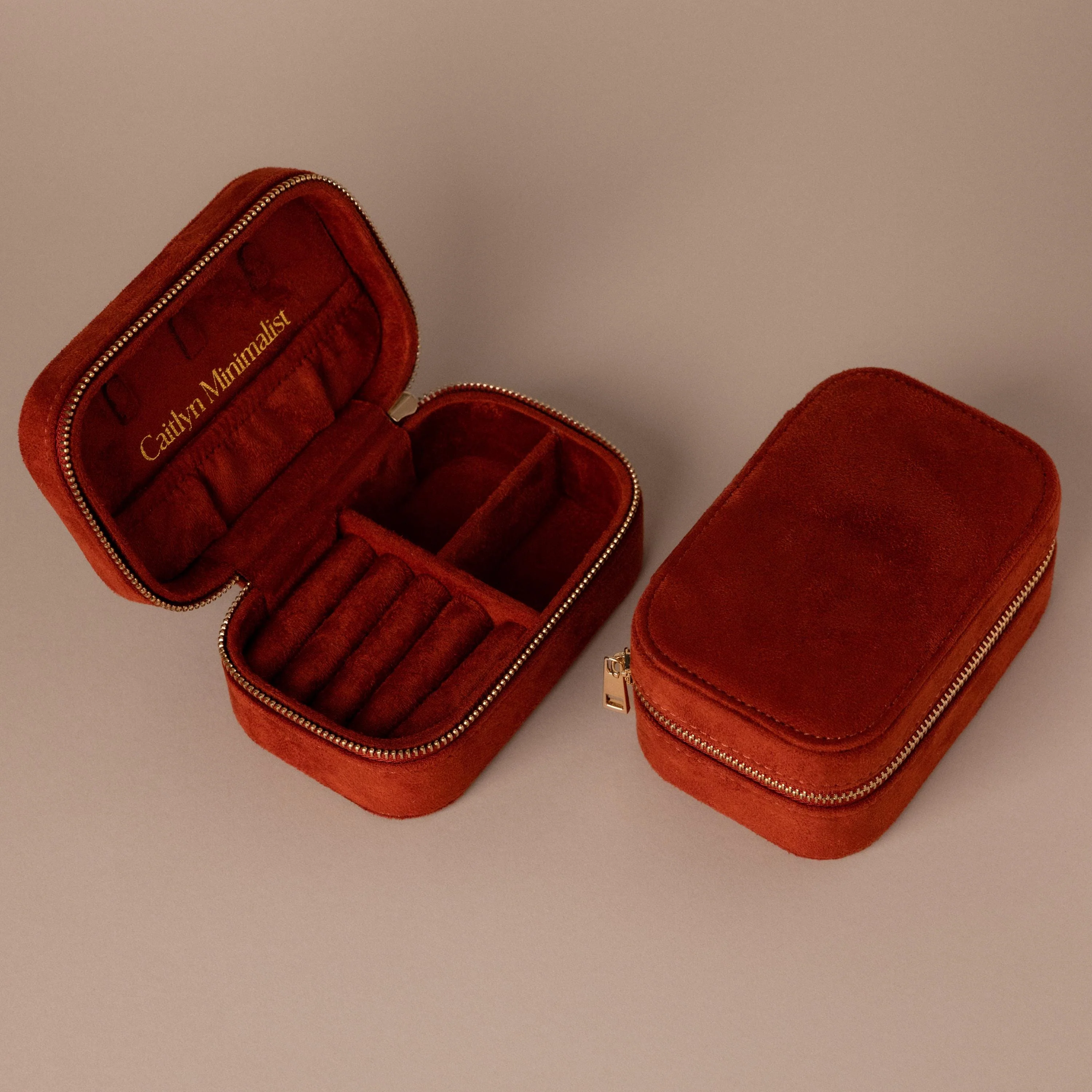 Cherry Red Velvet Jewelry Case - Image 2
