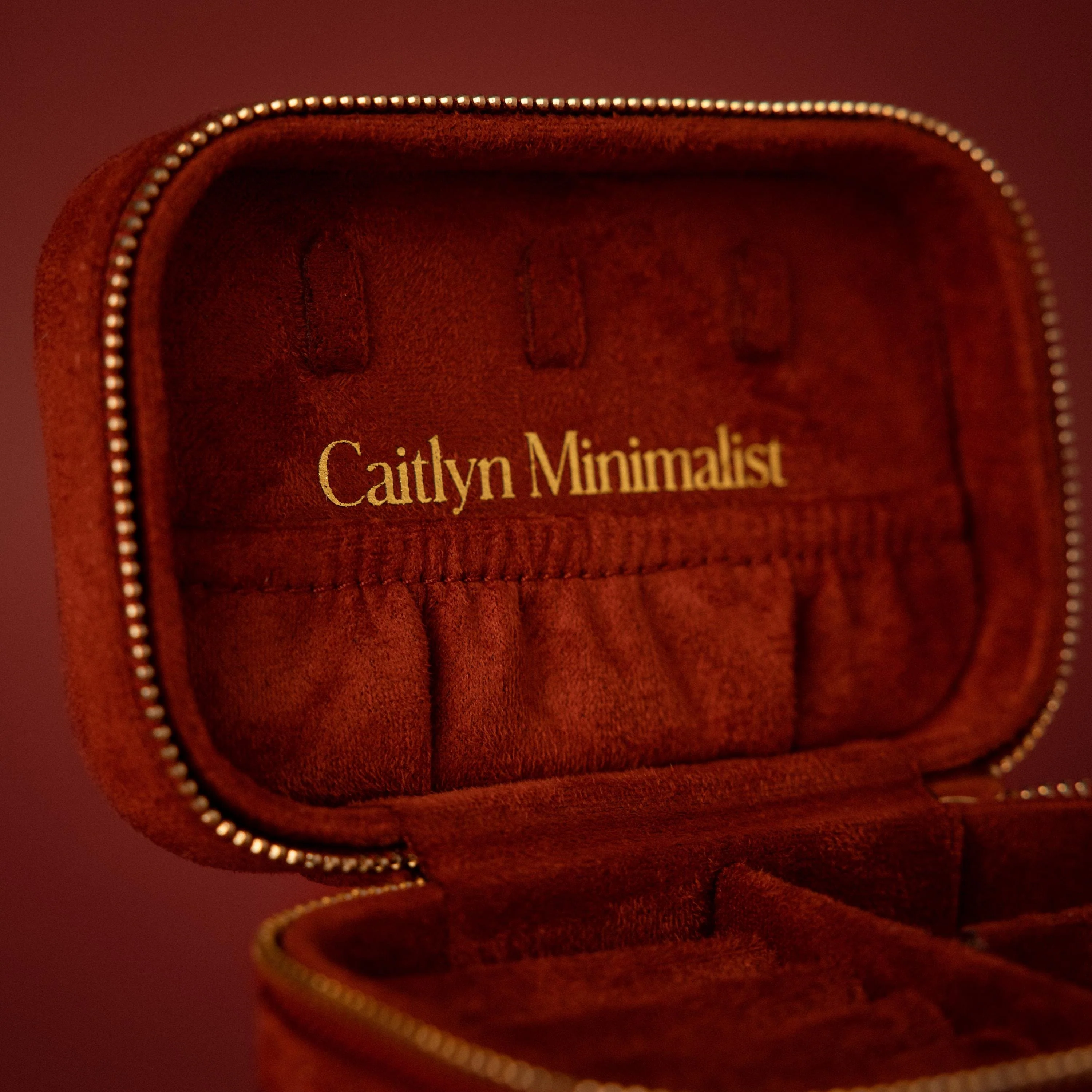 Cherry Red Velvet Jewelry Case - Image 3