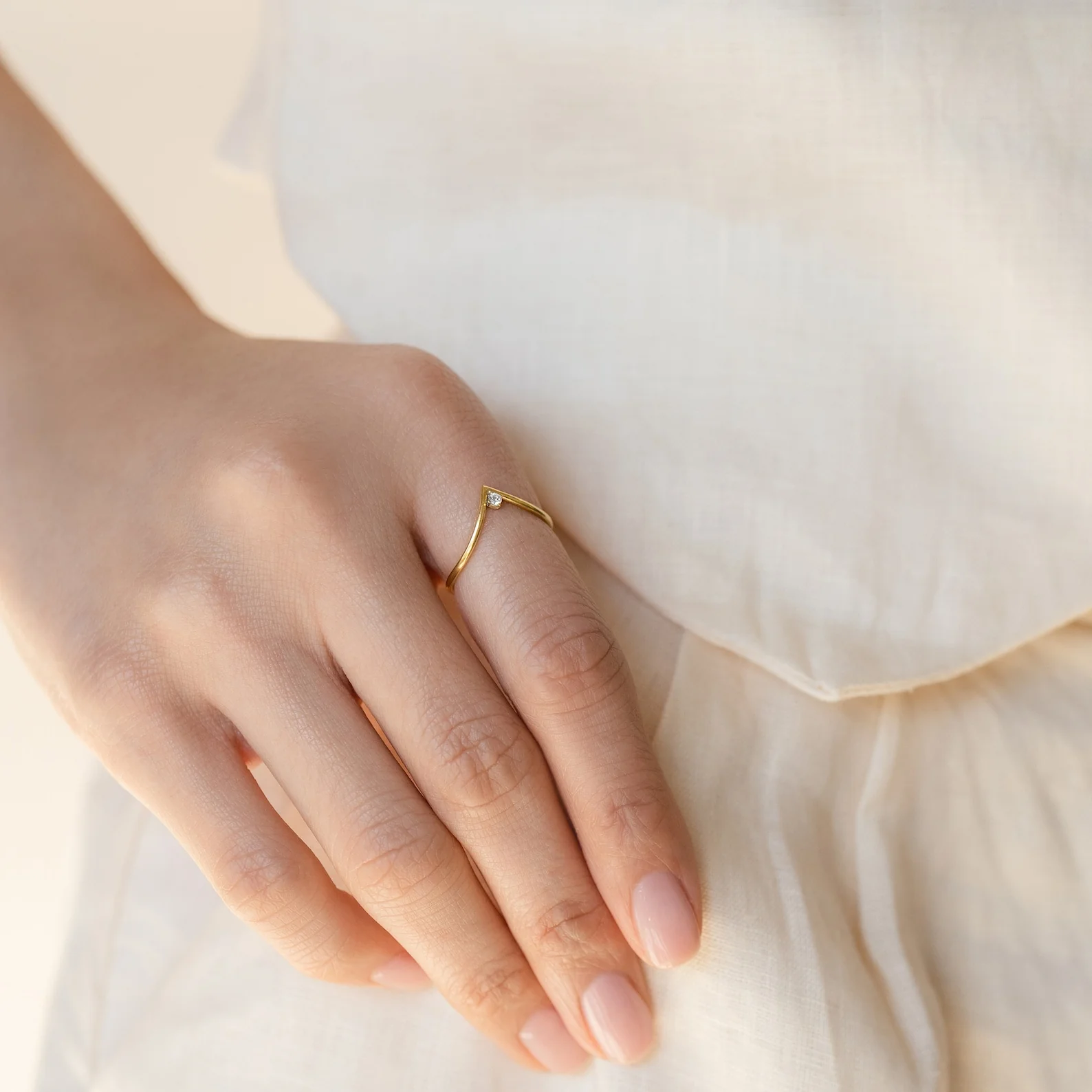 Chevron Birthstone Ring - Image 4