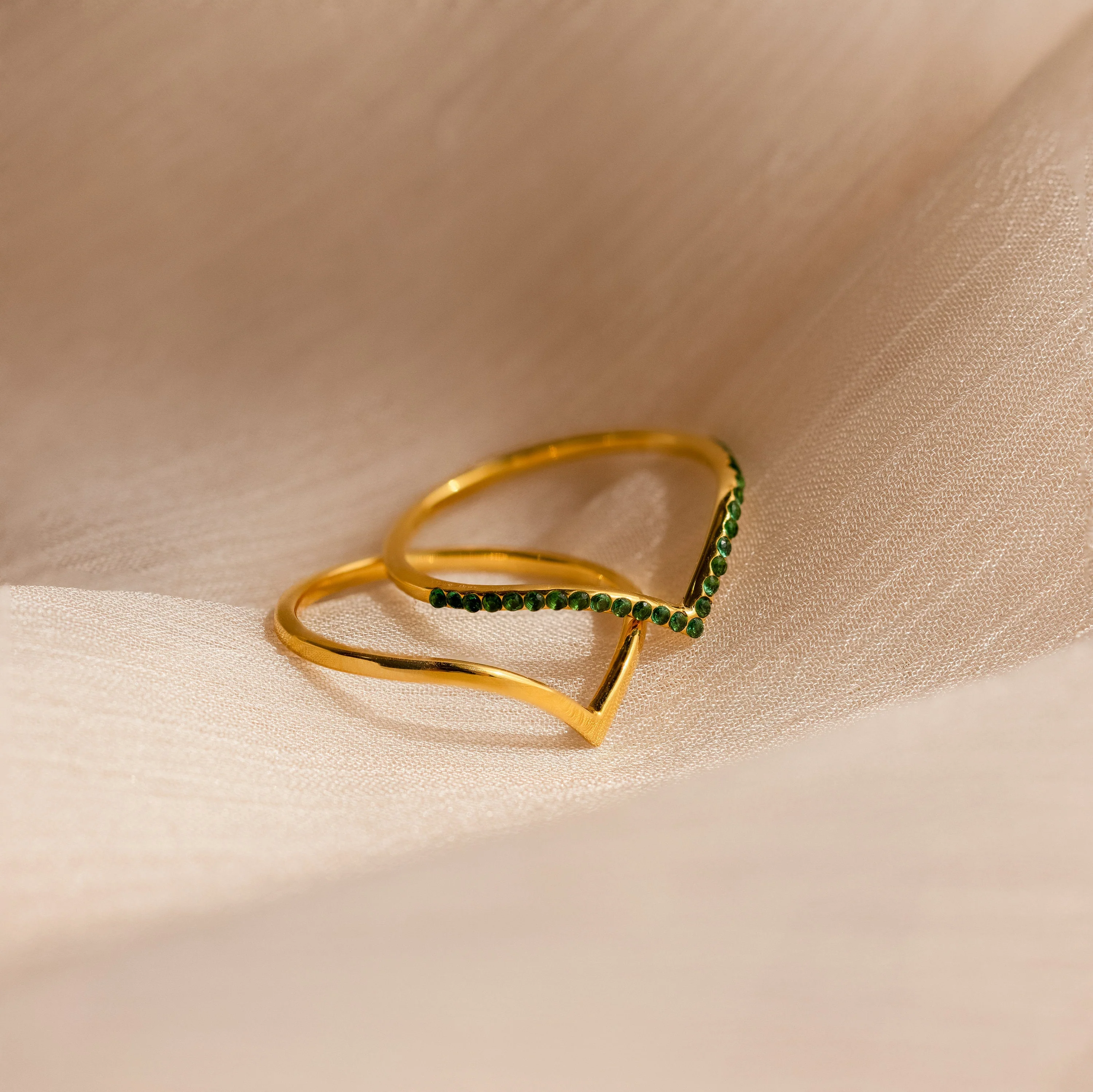 Chevron Birthstone Rings Set - Image 5