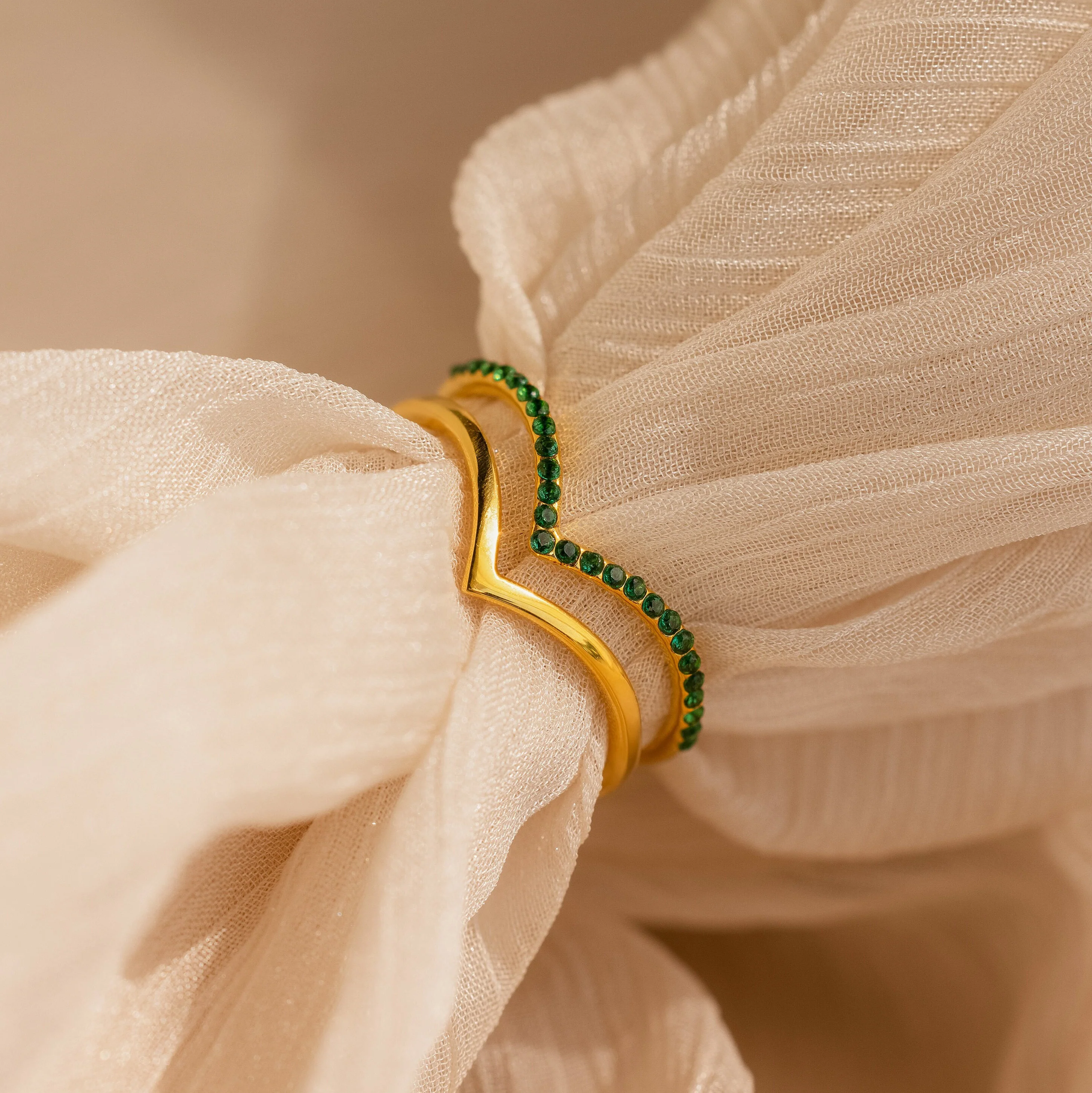 Chevron Birthstone Rings Set - Image 7