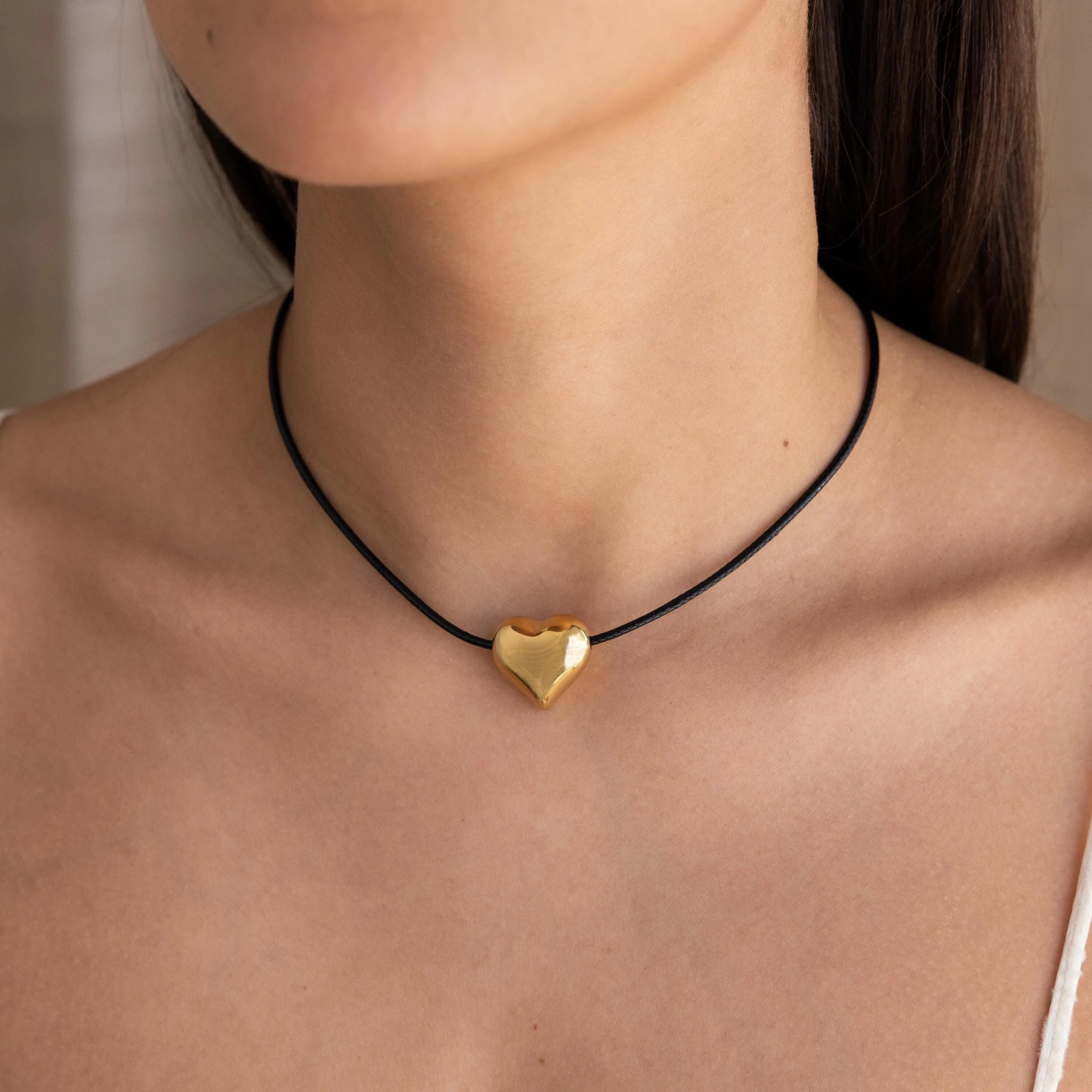 Chunky Puff Heart Necklace - Image 2