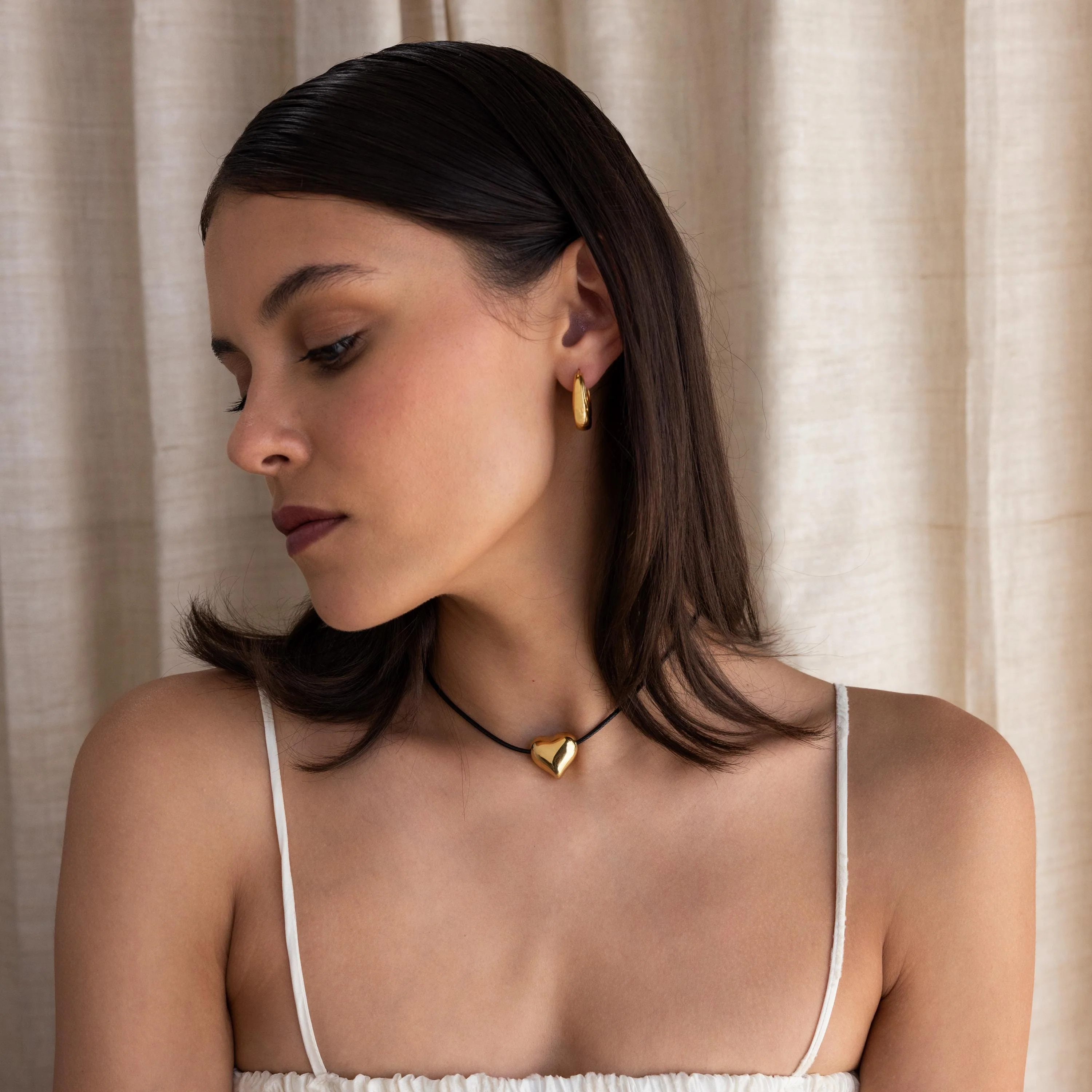Chunky Puff Heart Necklace - Image 6