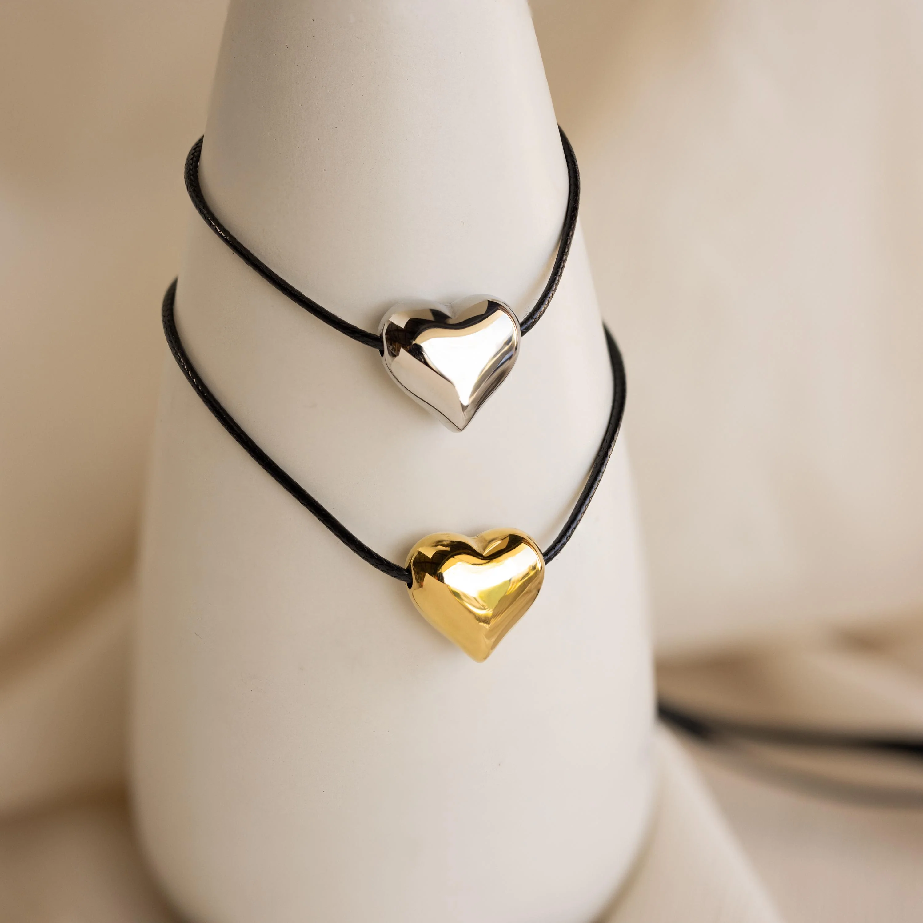 Chunky Puff Heart Necklace - Image 7