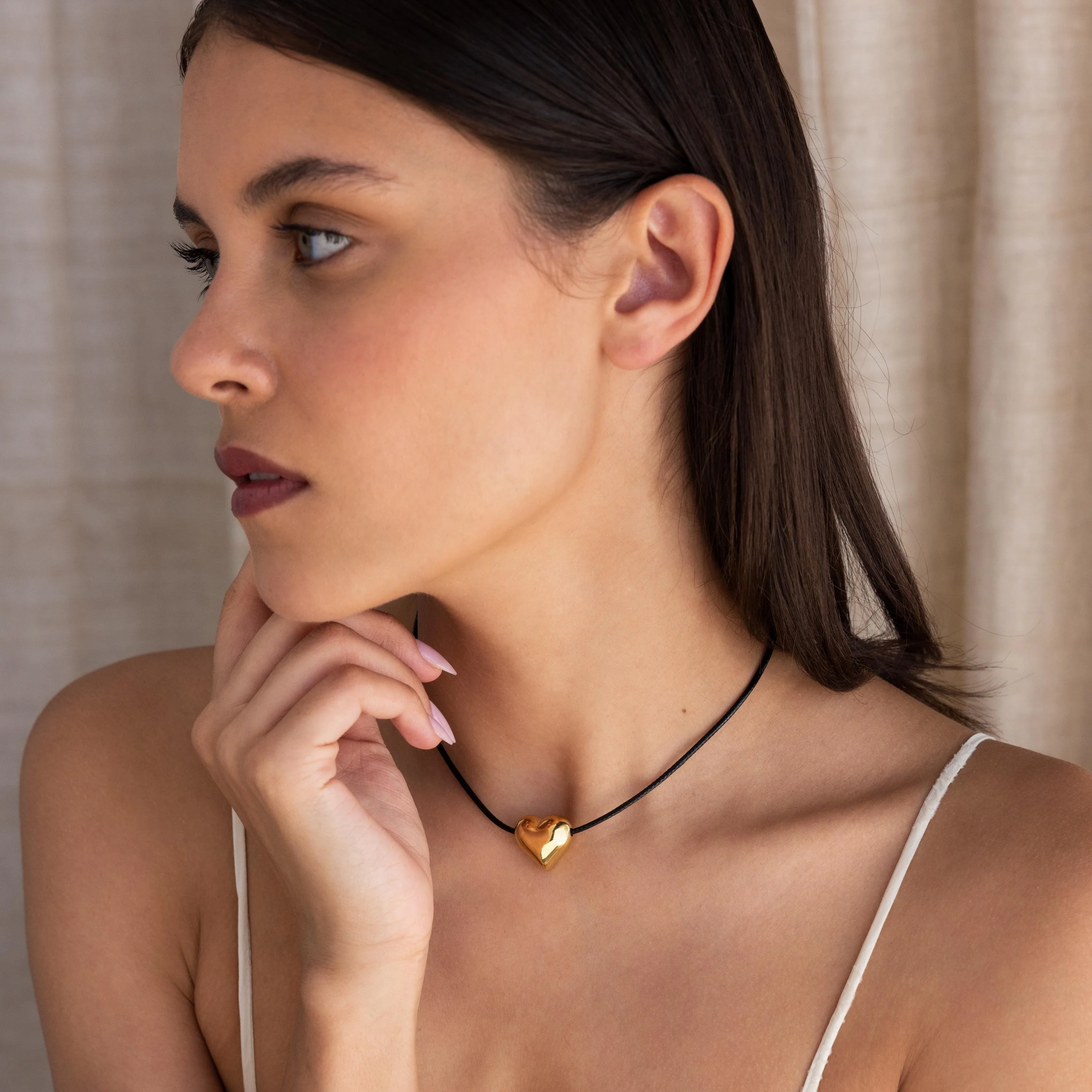 Chunky Puff Heart Necklace - Image 8
