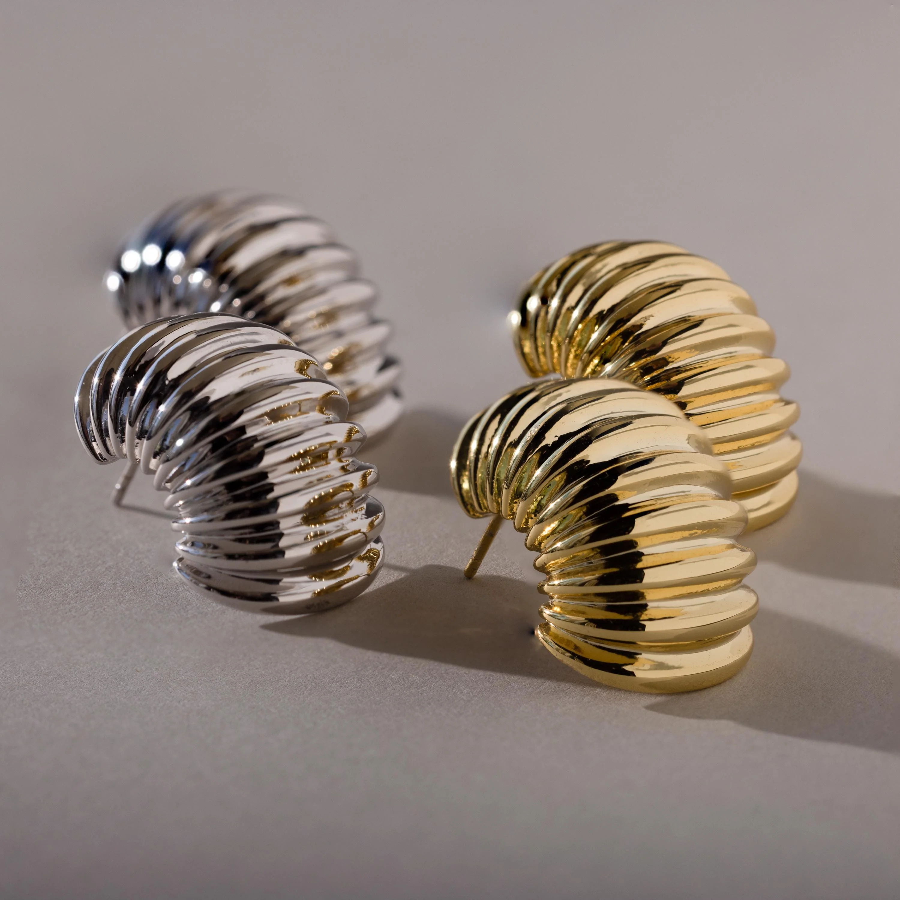 Chunky Ribbed Hoops - Image 8