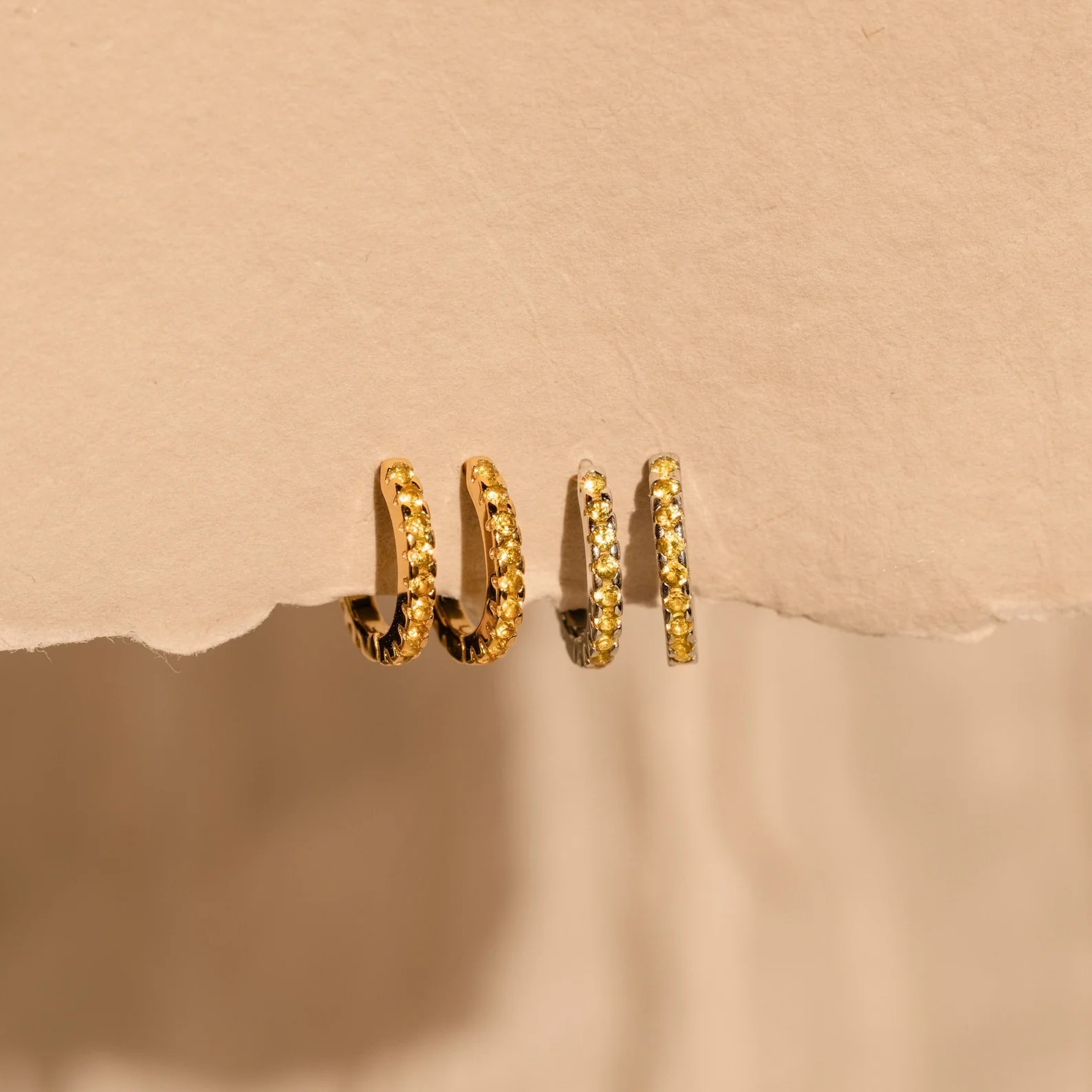 Citrine Pave Huggies - Image 3