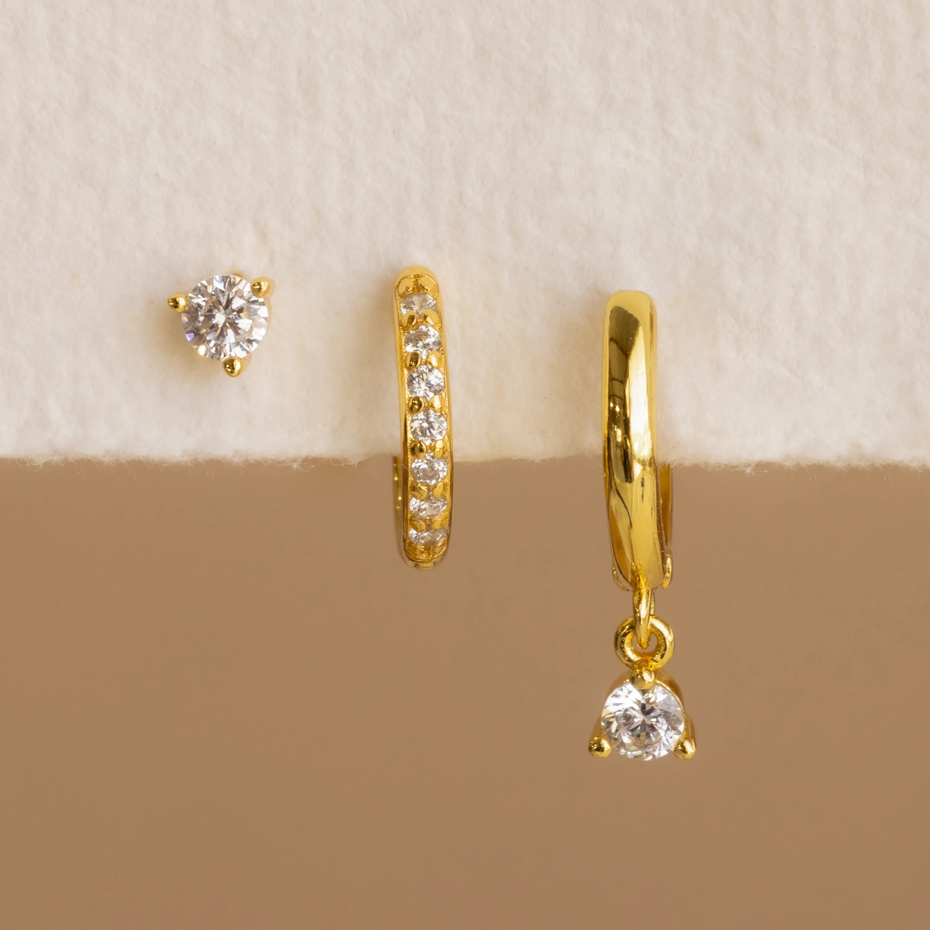 Classic Diamond Earrings Set in 18K Gold - Image 4