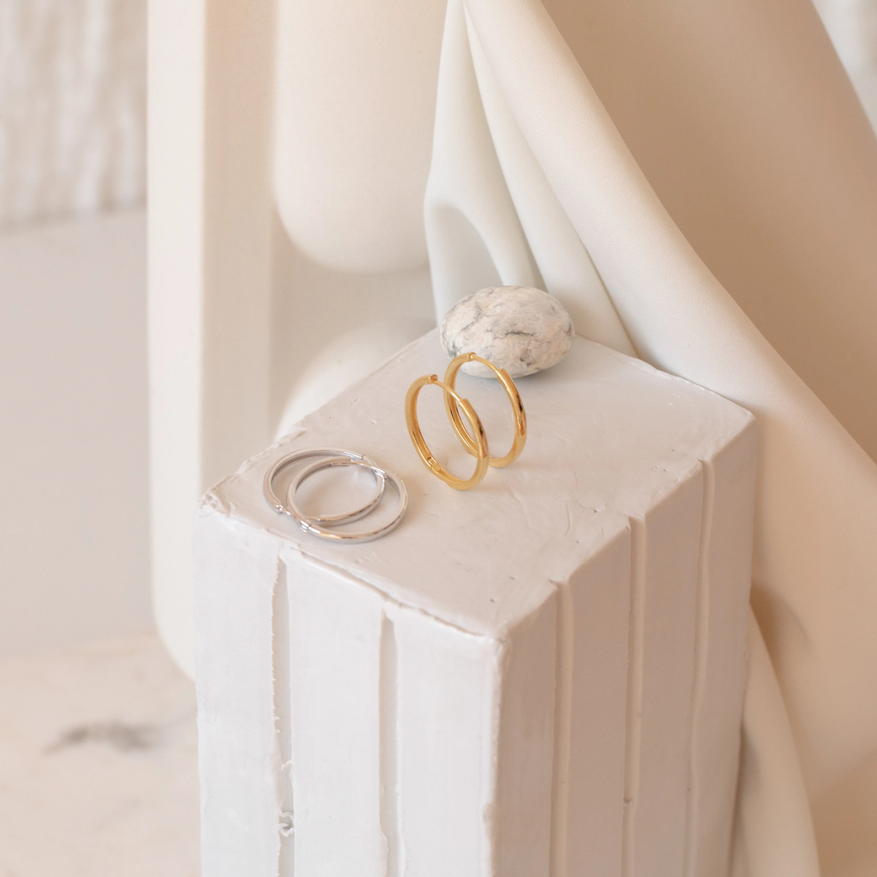 Classic Hoops in Silver - Image 6