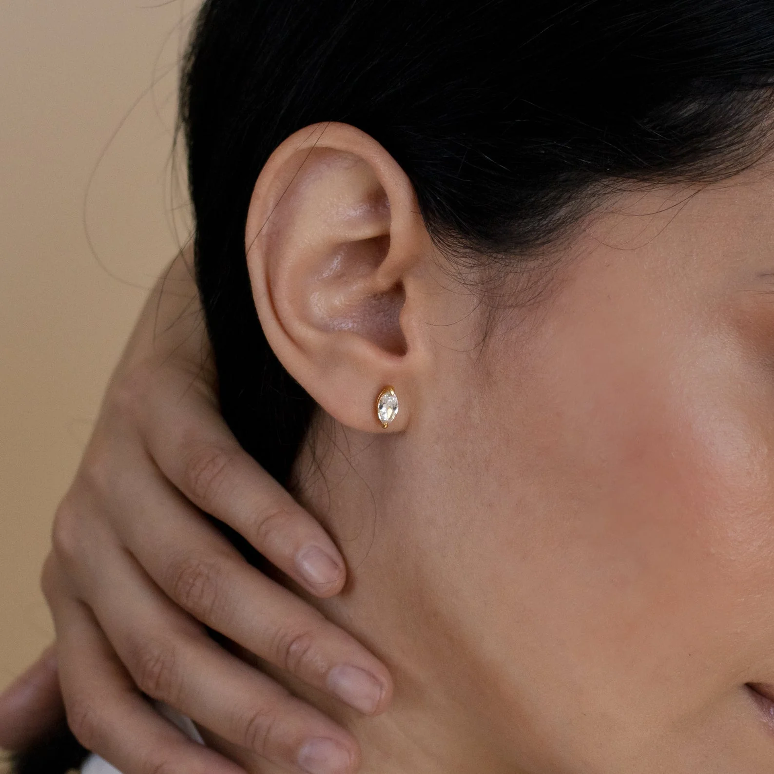 Classic Marquise Diamond Studs in 18K Gold - Image 4