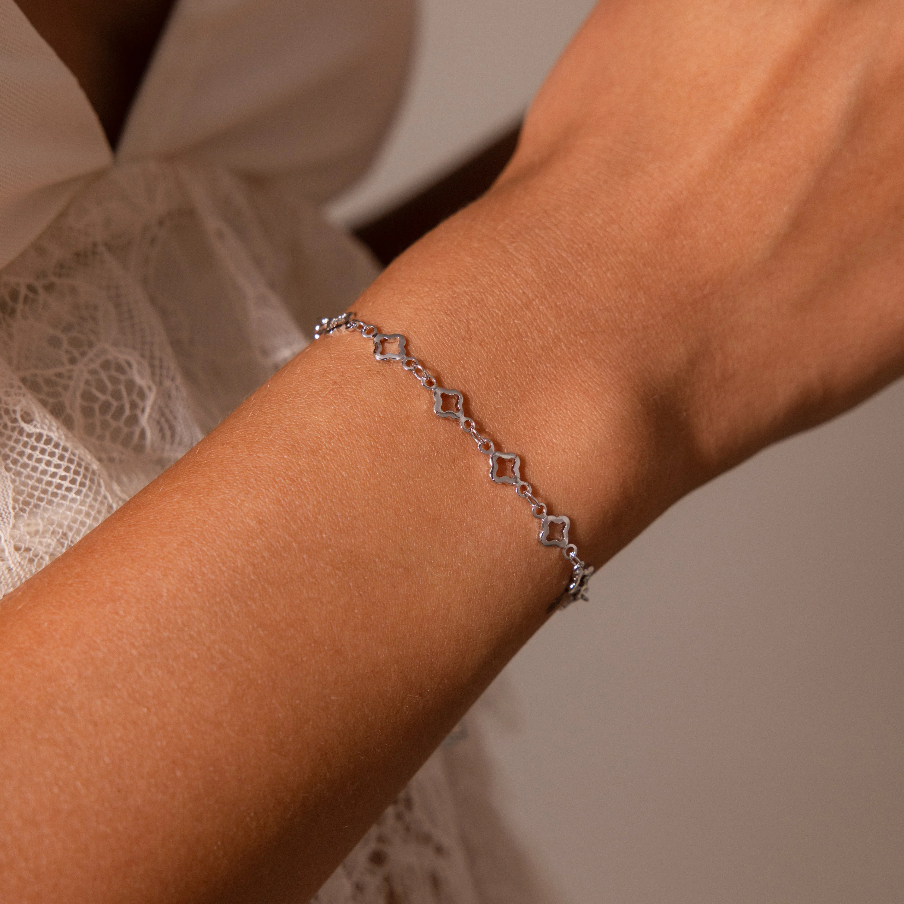 Clover Station Bracelet in Silver - Image 2