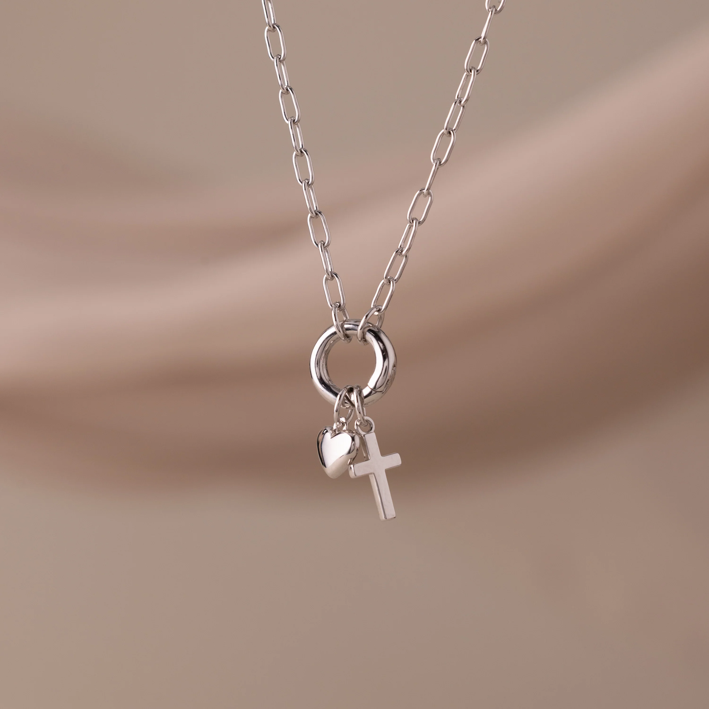 Cross & Heart Charm Bracelet - Image 3