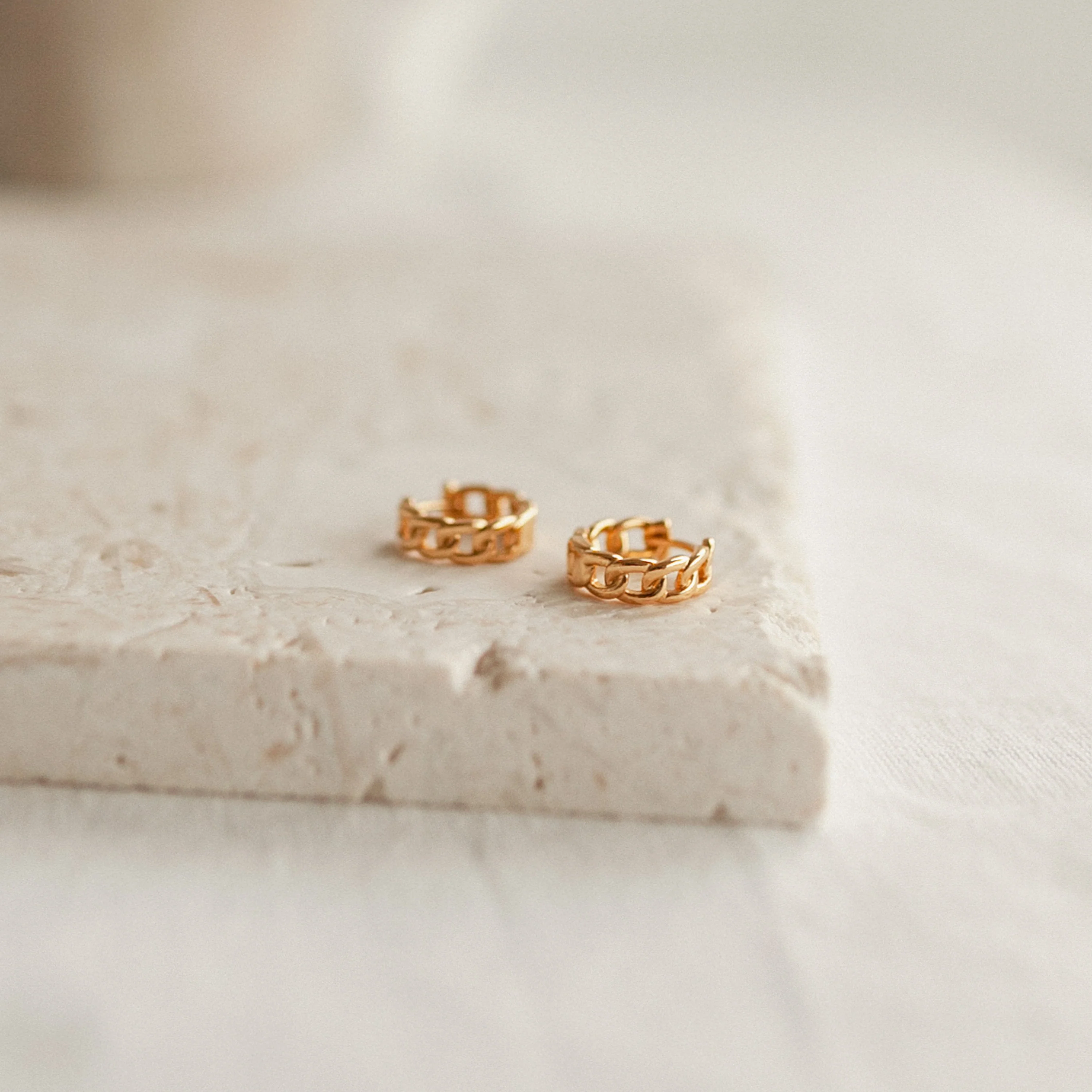 Curb Huggies in 18K Gold - Image 3