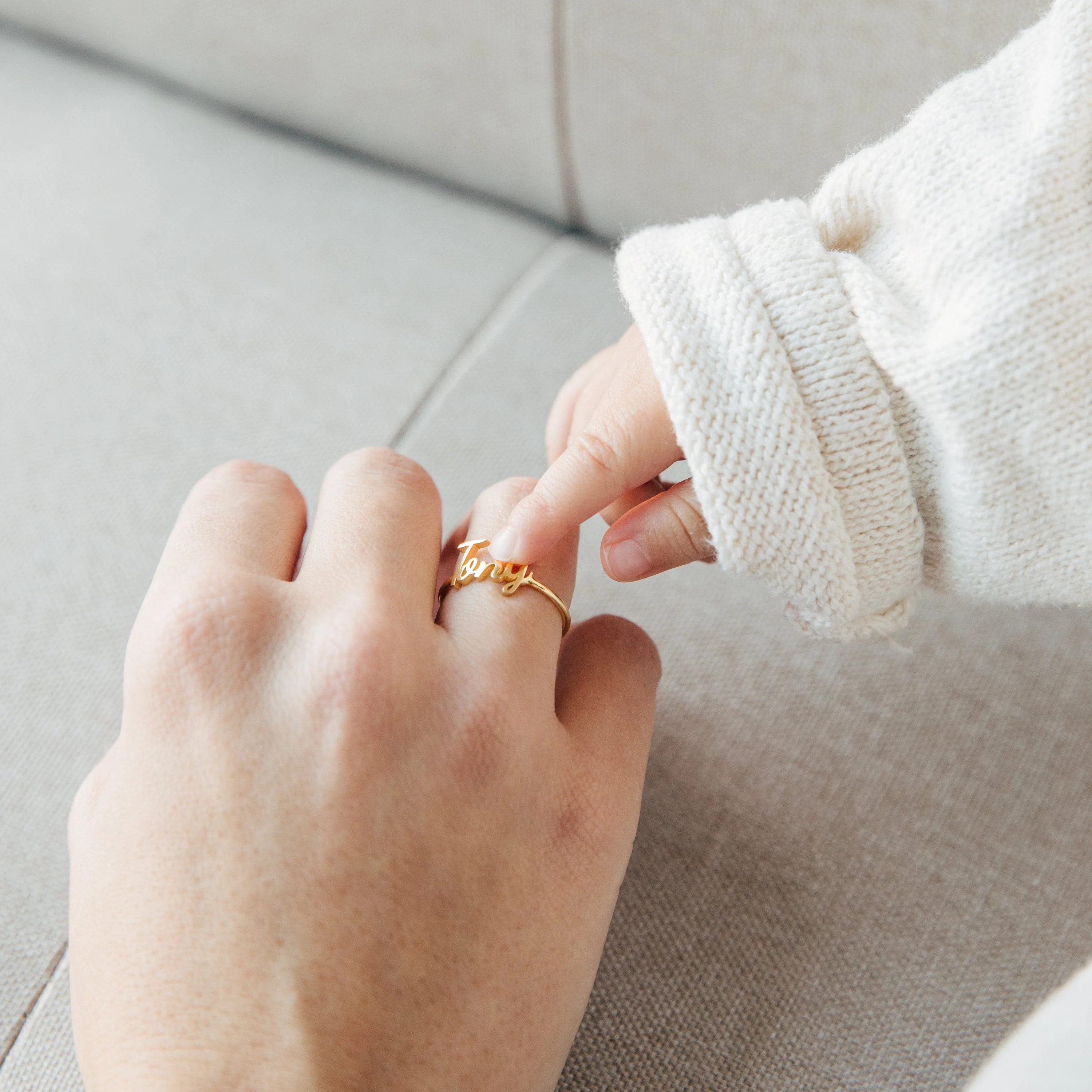 Grace Script Name Ring - Image 6