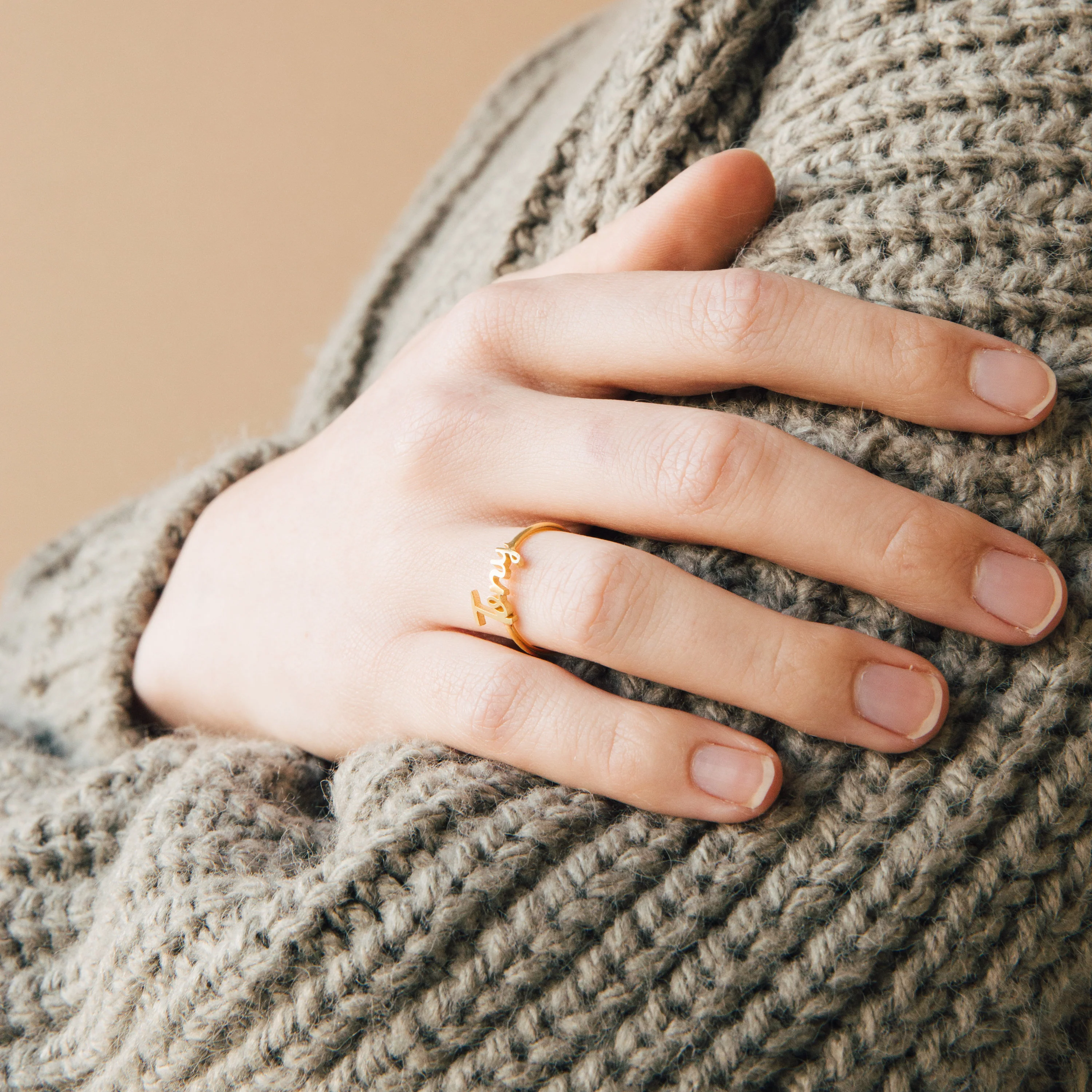 Grace Script Name Ring - Image 8