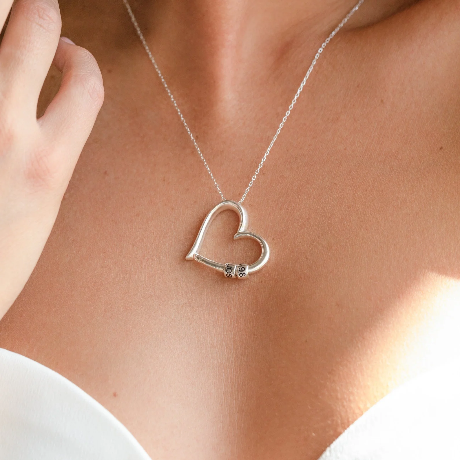 Custom Bead Heart Necklace - Image 5