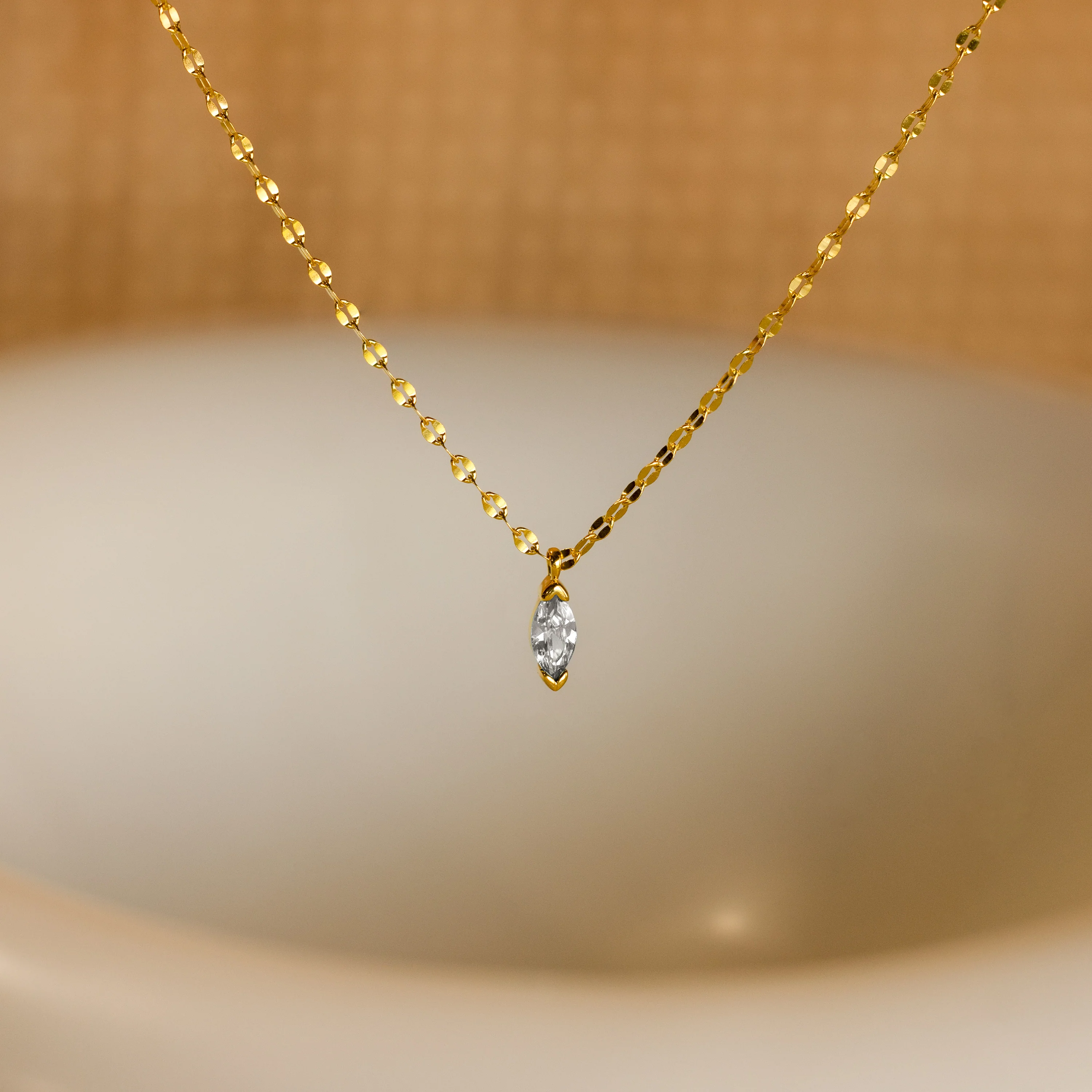 Custom Marquise Birthstone Necklace - Image 4