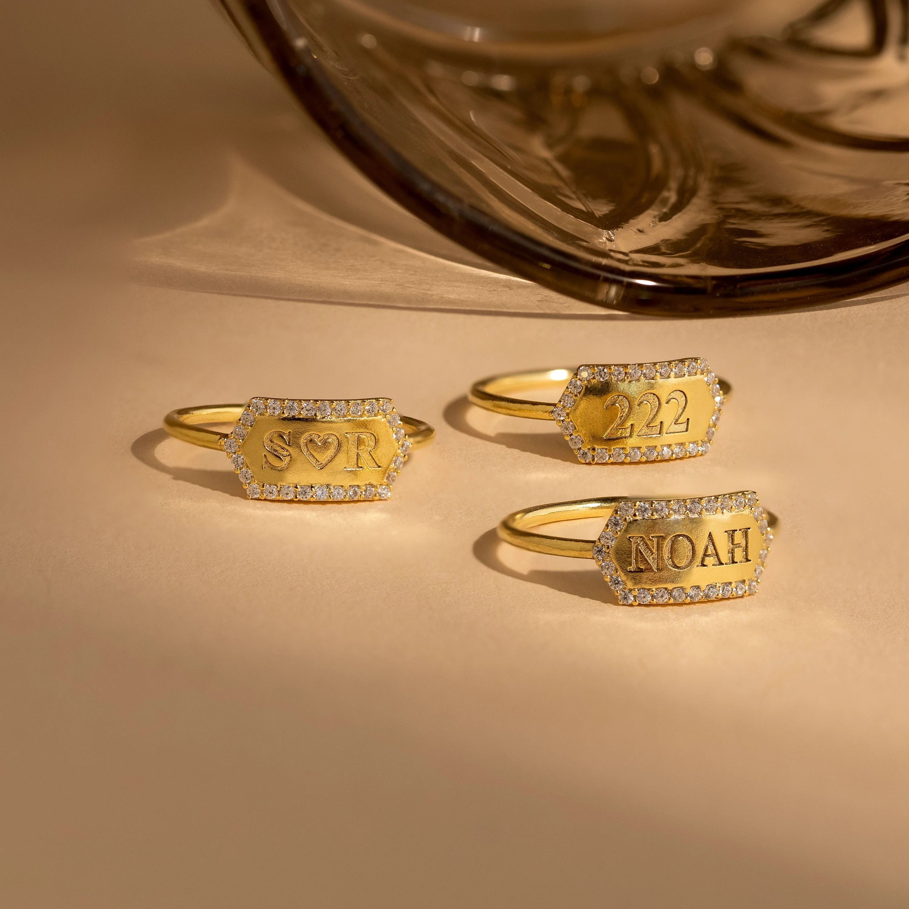 Custom Pave Hexagon Ring - Image 4