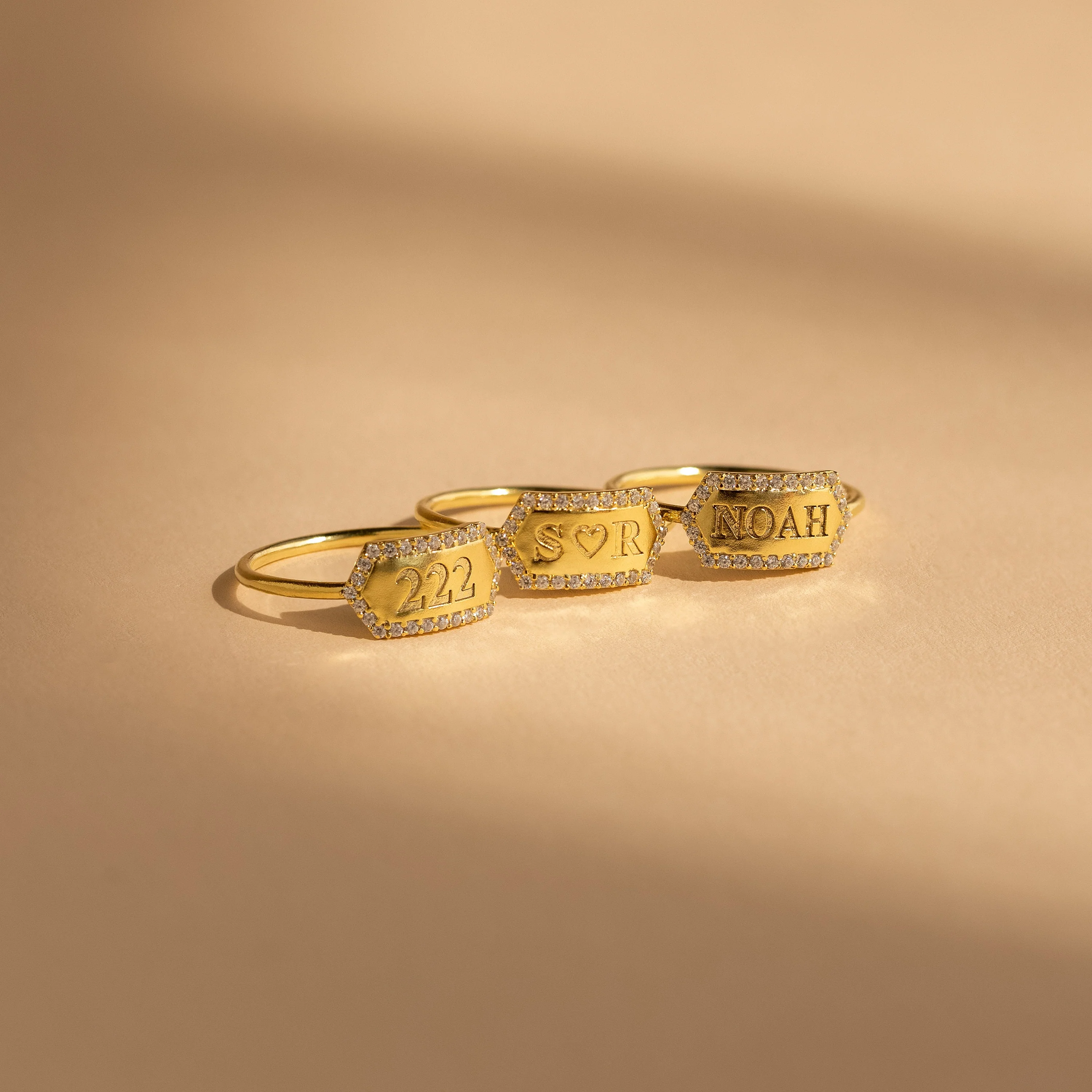 Custom Pave Hexagon Ring - Image 8