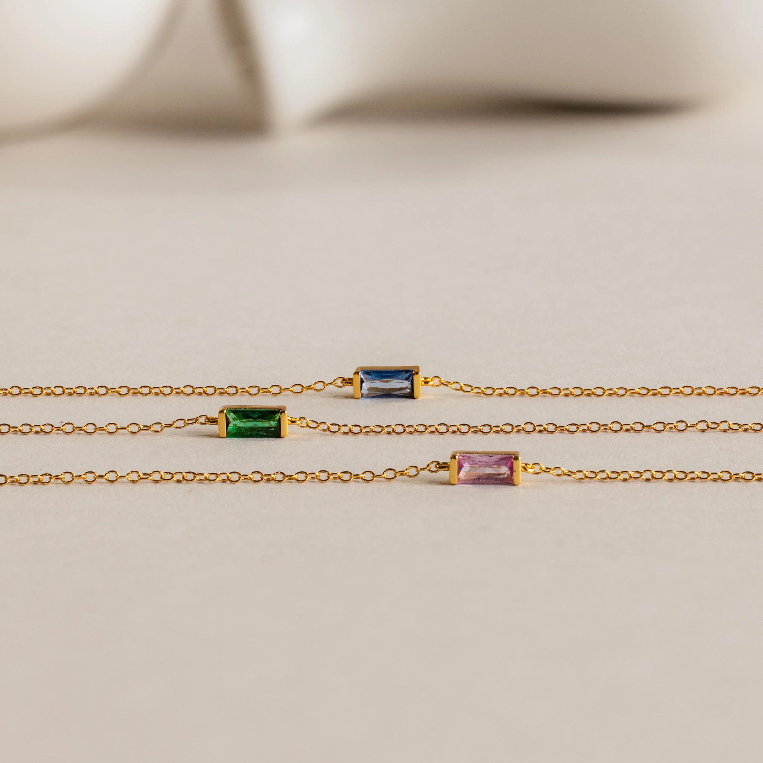 Dainty Baguette Birthstone Bracelet - Image 3