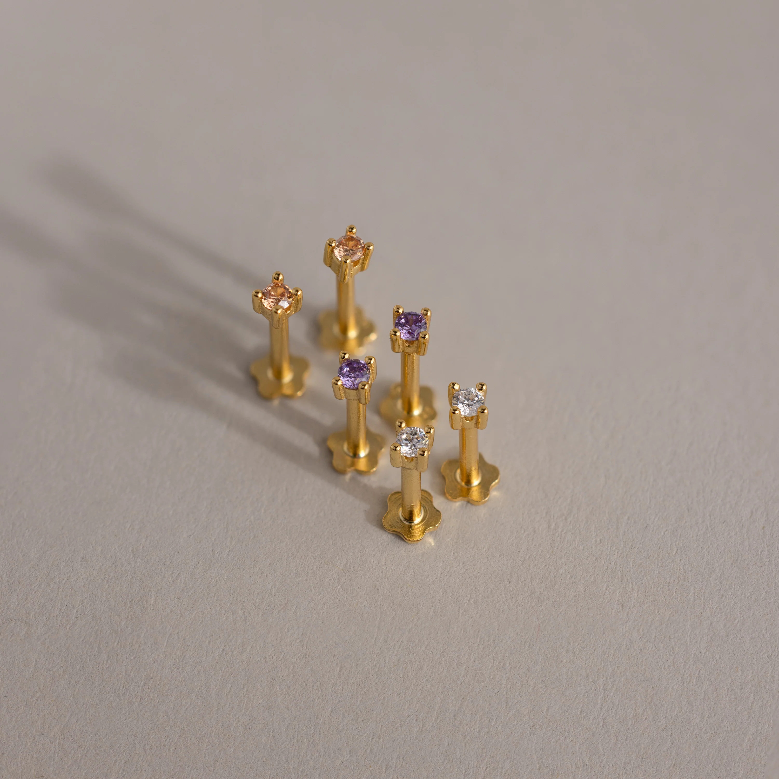 Dainty Birthstone Flatback Studs - Image 2