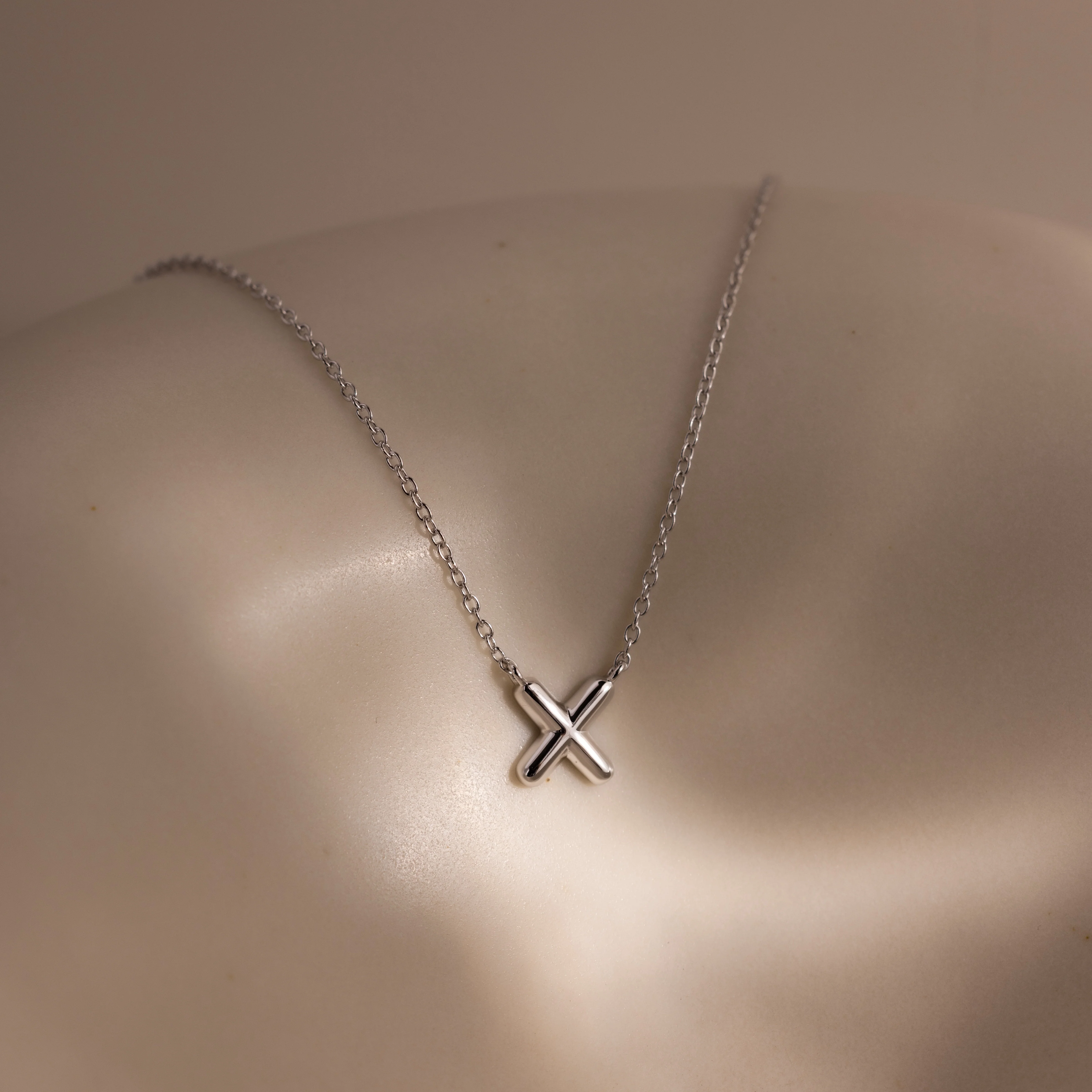 Dainty Bubble Letter Necklace in Silver - Image 25