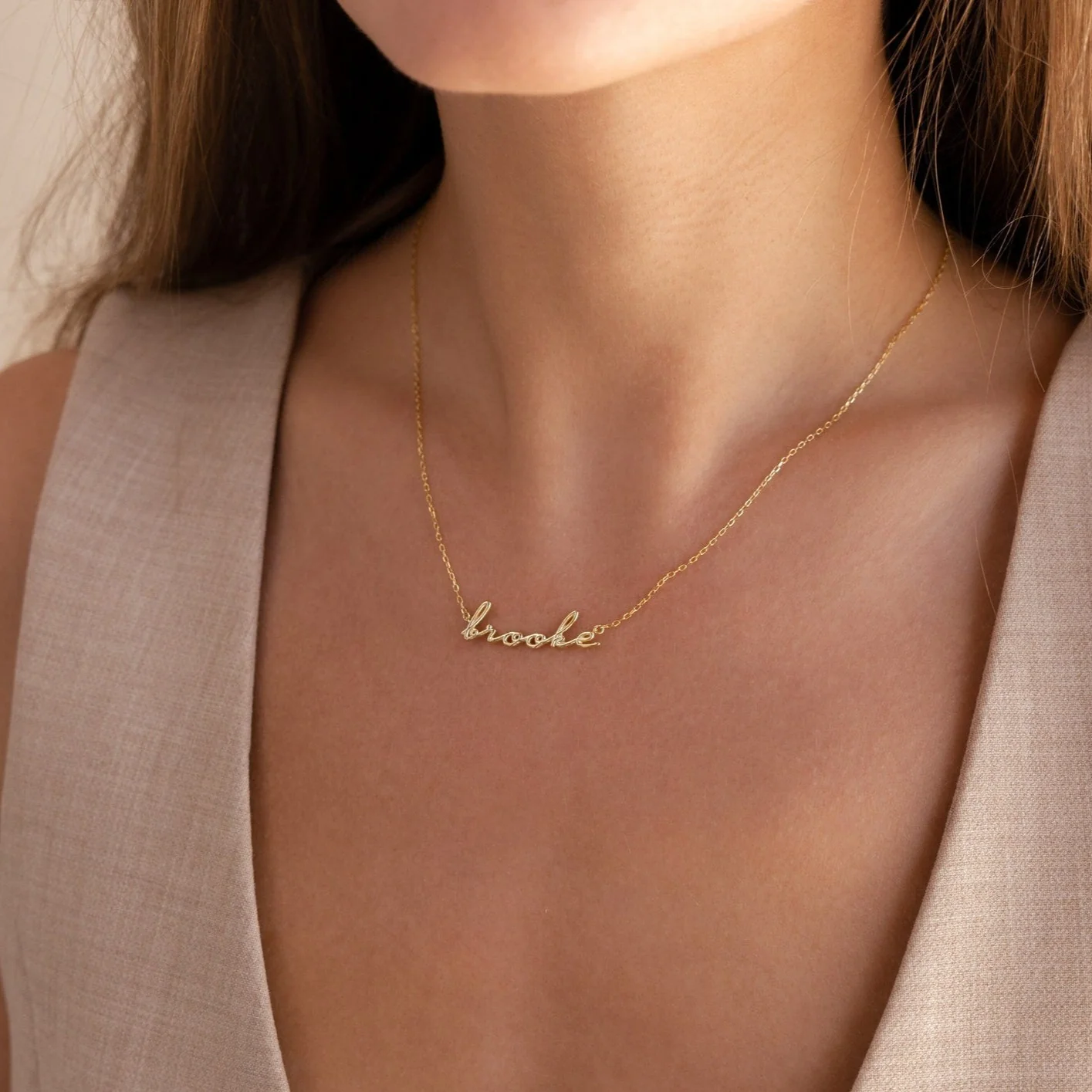 Dainty Bubble Name Necklace - Image 2