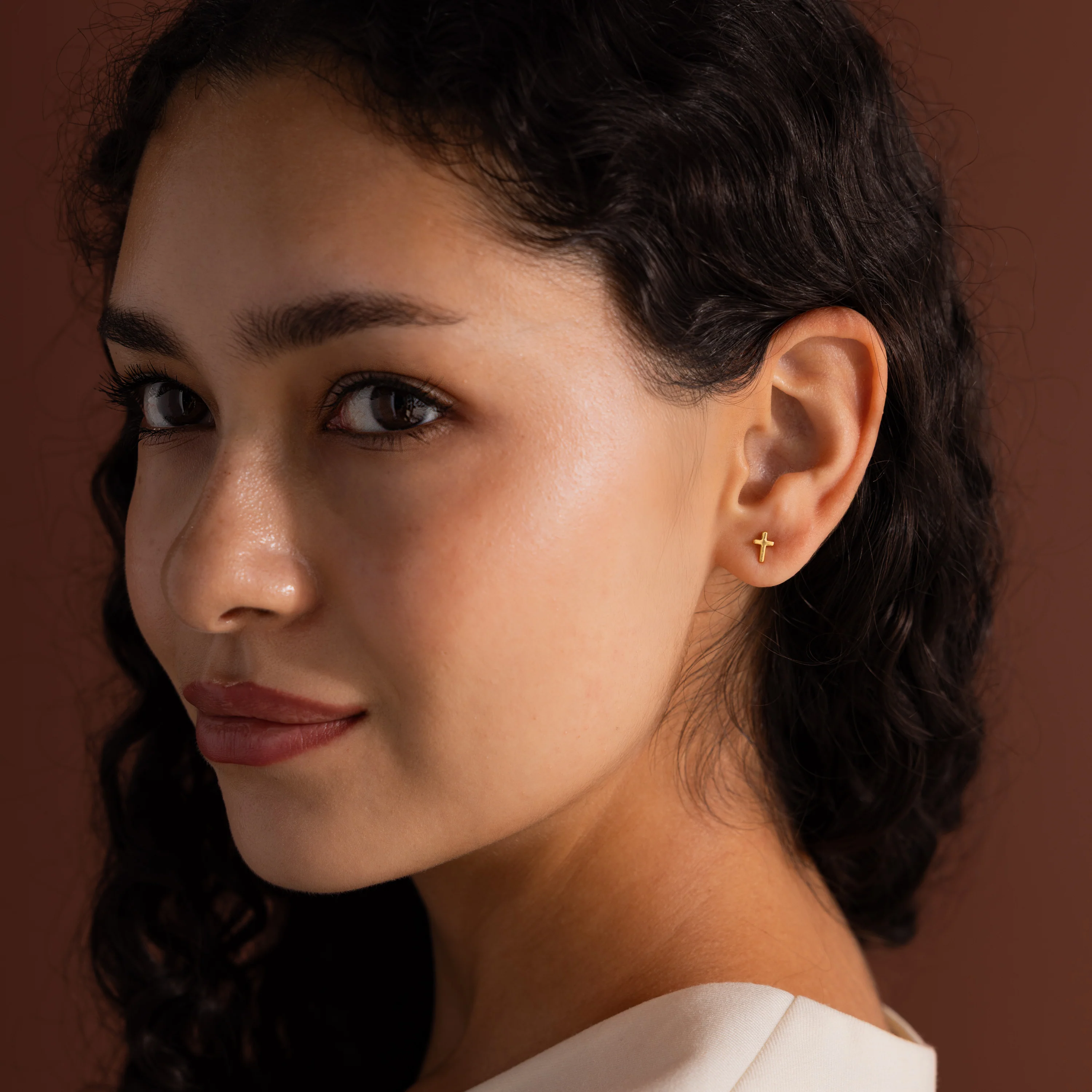 Dainty Cross Studs - Image 9