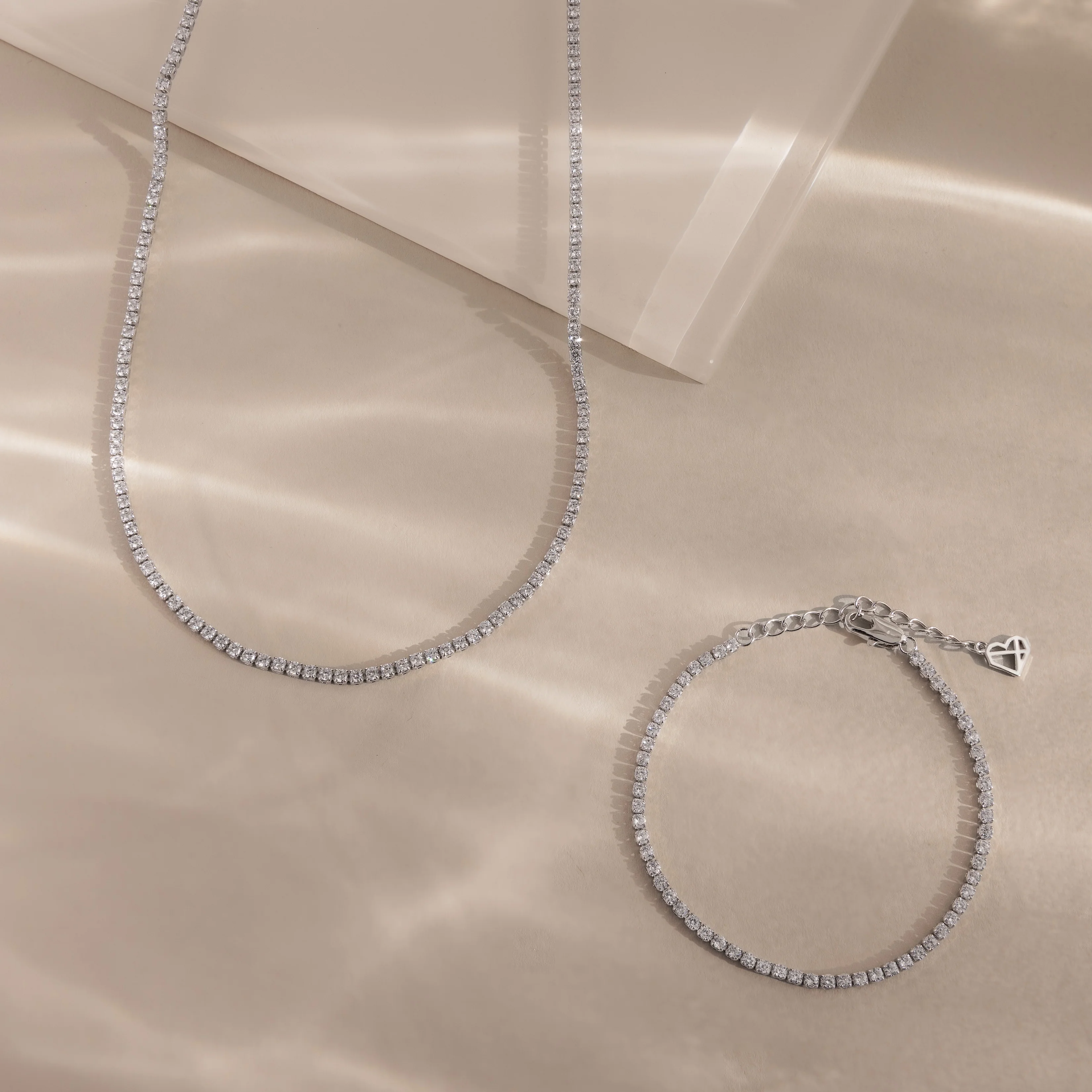 Dainty Diamond Tennis Necklace & Bracelet Set - Image 3