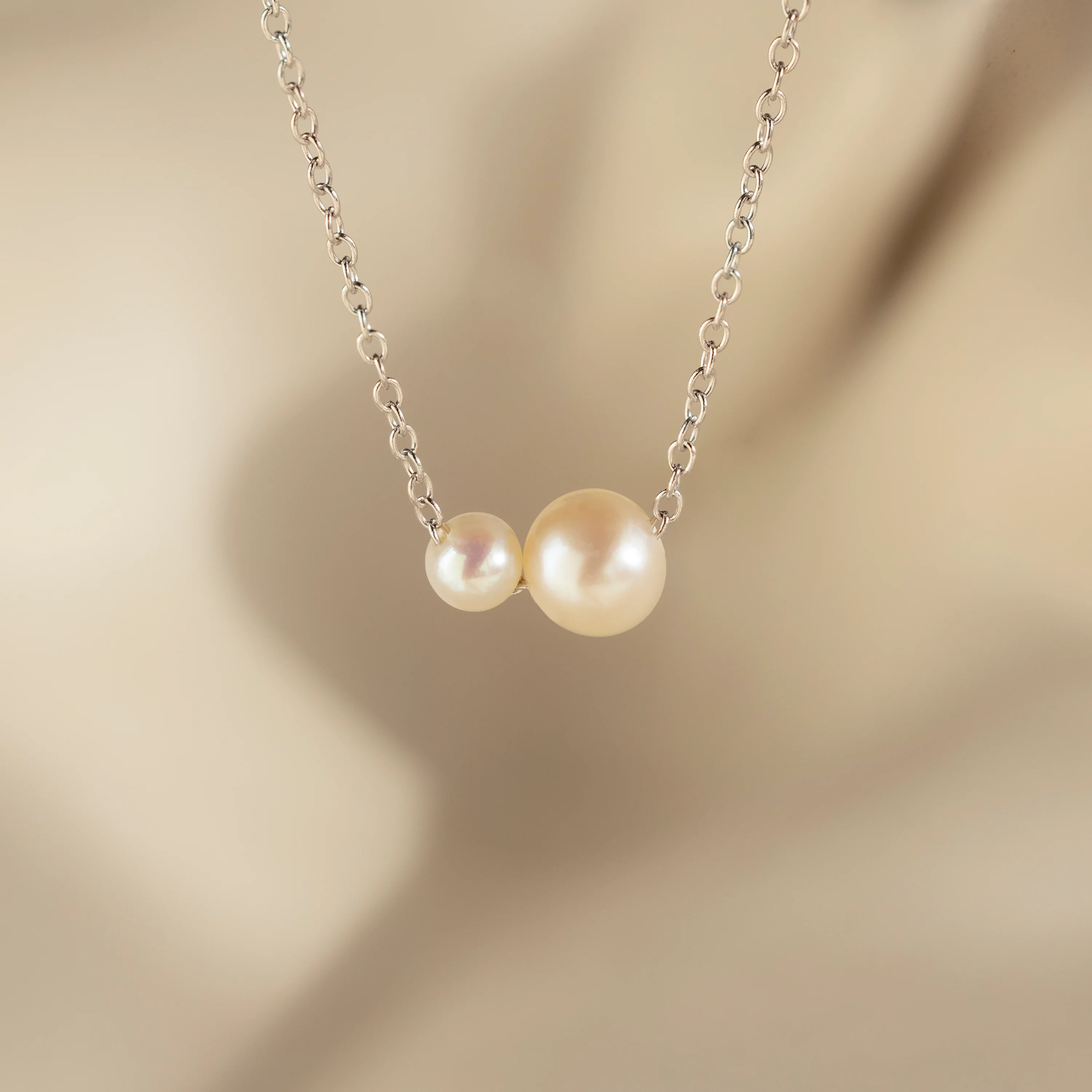 Dainty Duo Pearl Necklace - Image 2