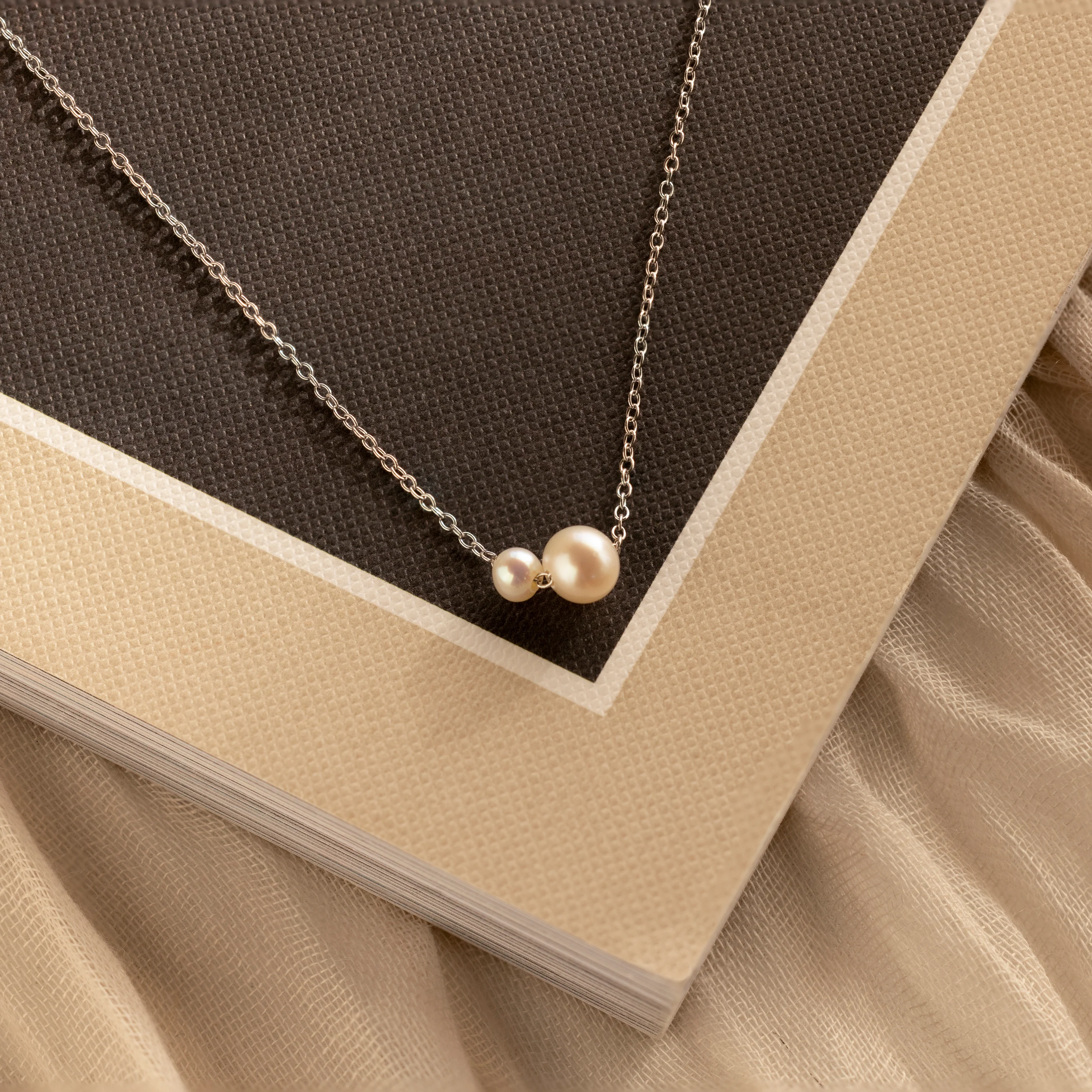 Dainty Duo Pearl Necklace - Image 5