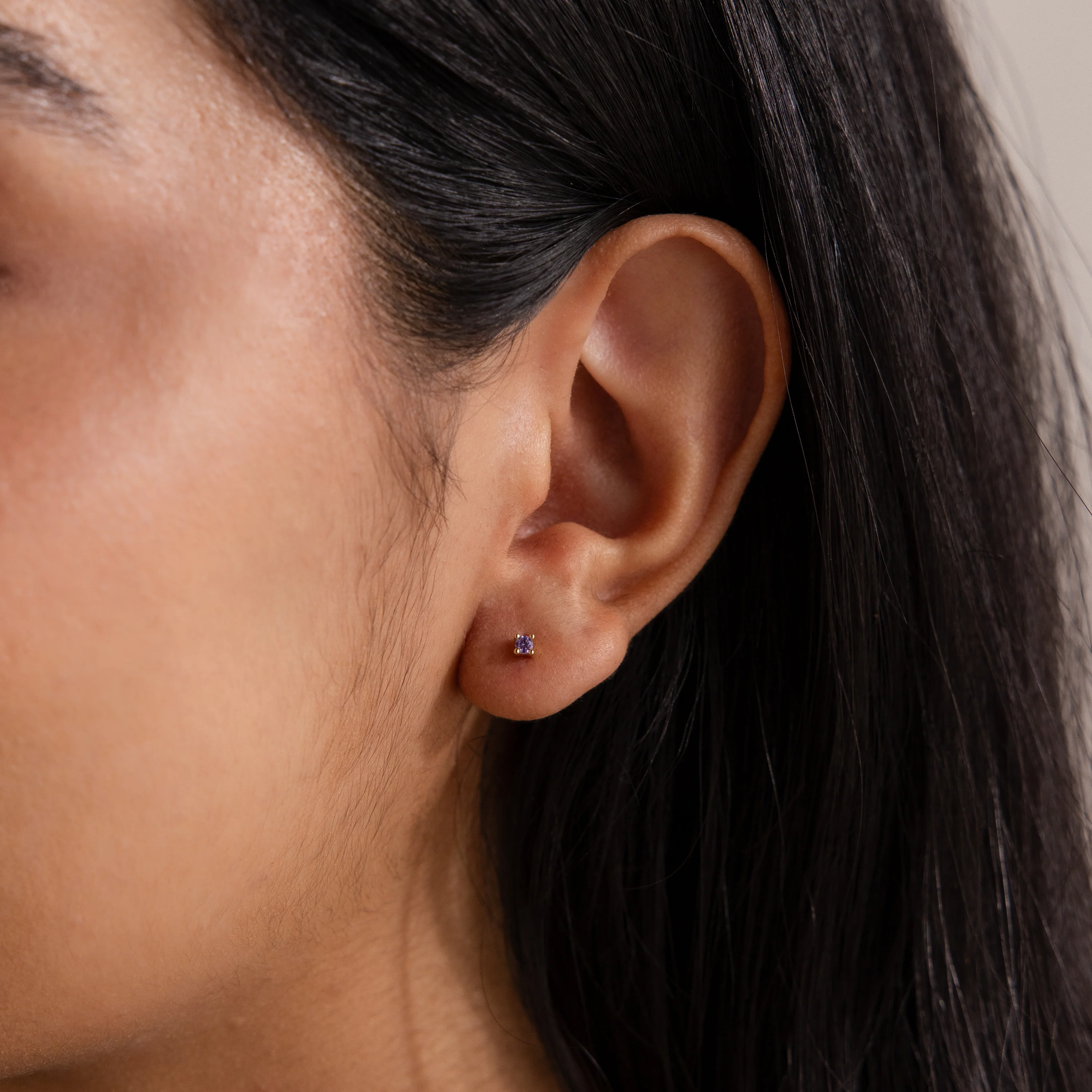 Dainty Ruby Flatback Studs - Image 2