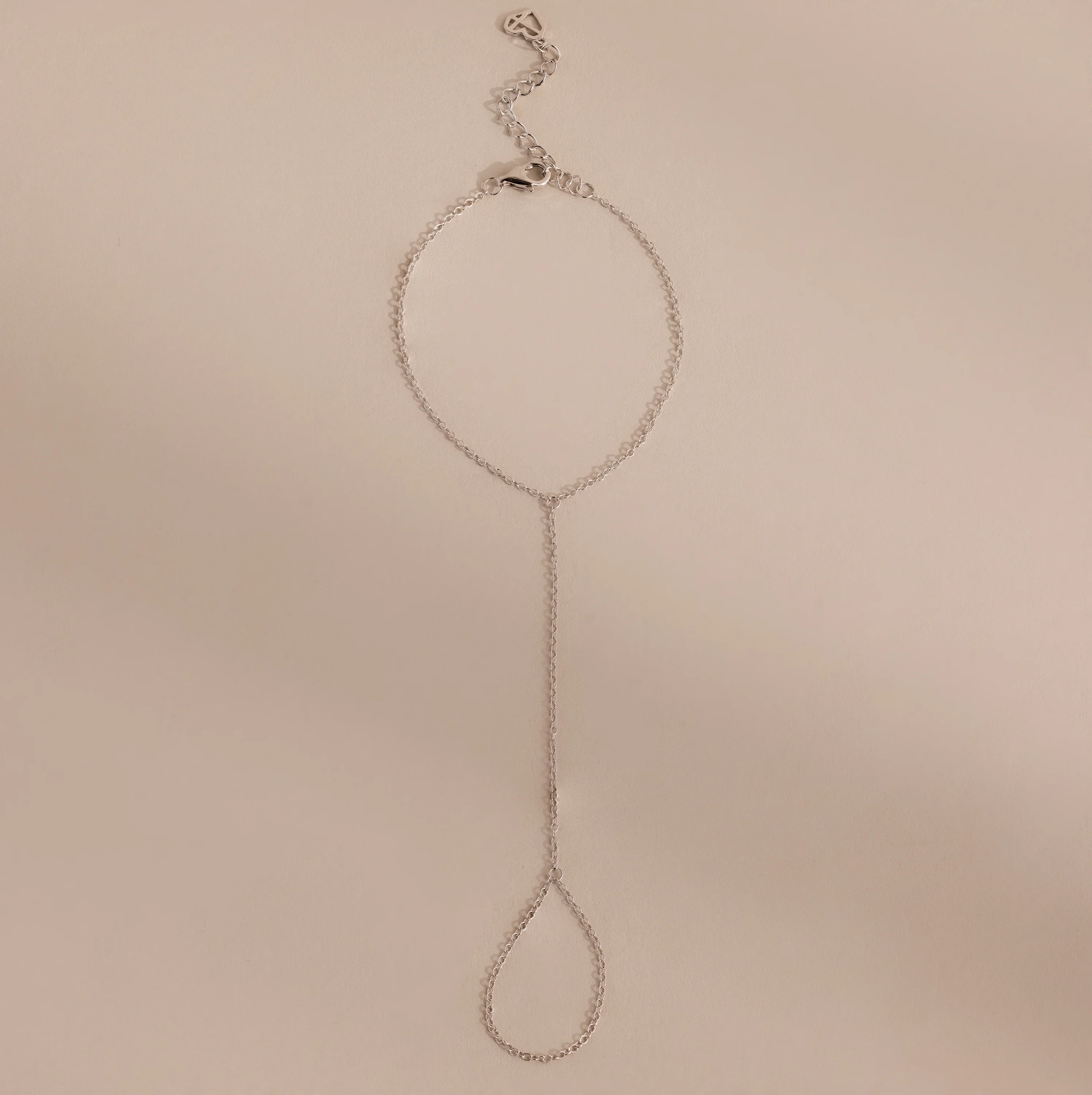 Dainty Hand Chain Bracelet in Silver - Image 3