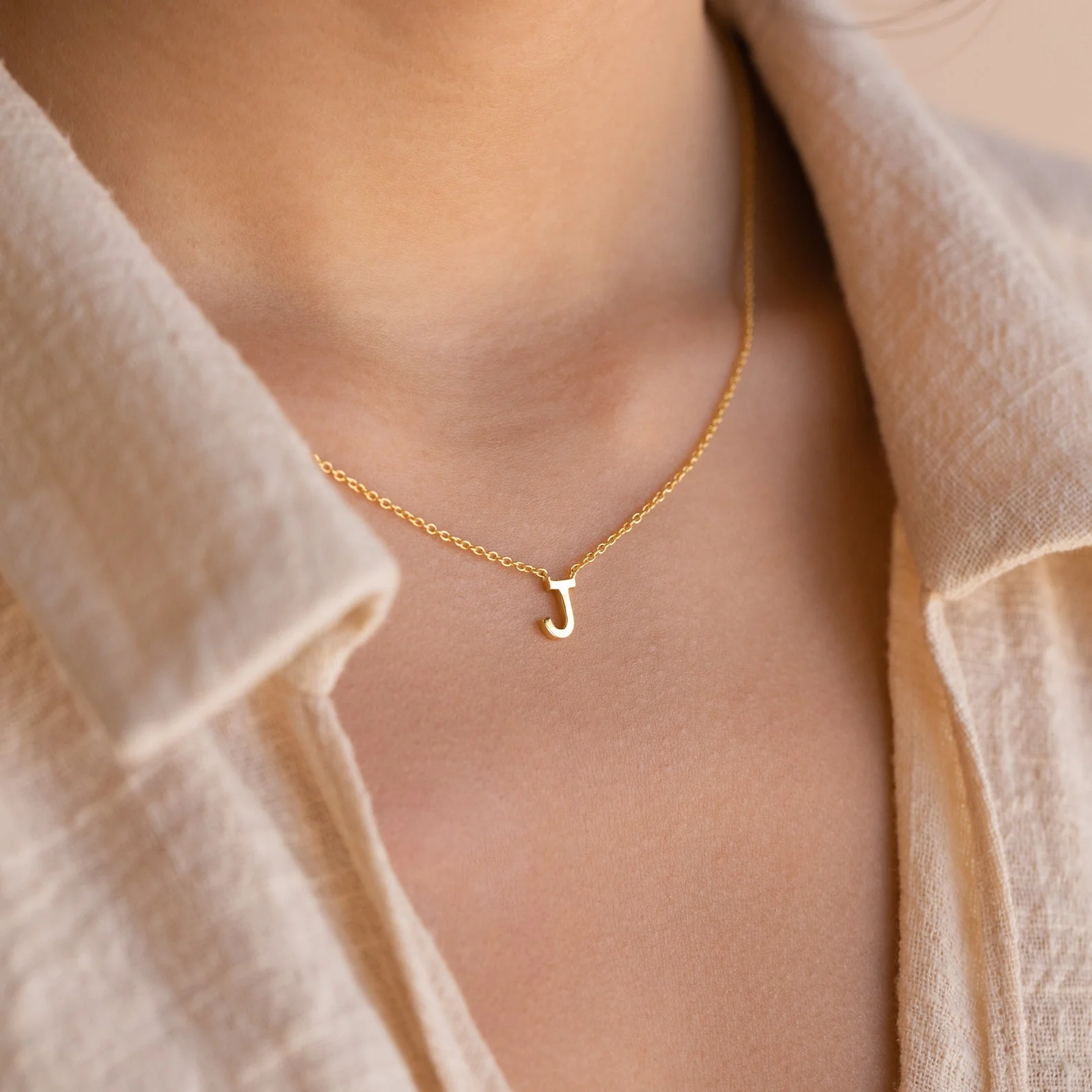 Dainty Initial Necklace - Image 4
