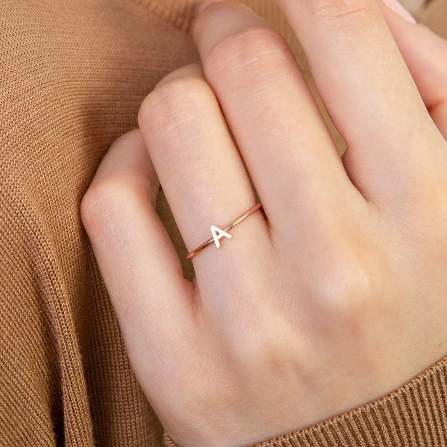 Alex Dainty Letter Ring - Image 5