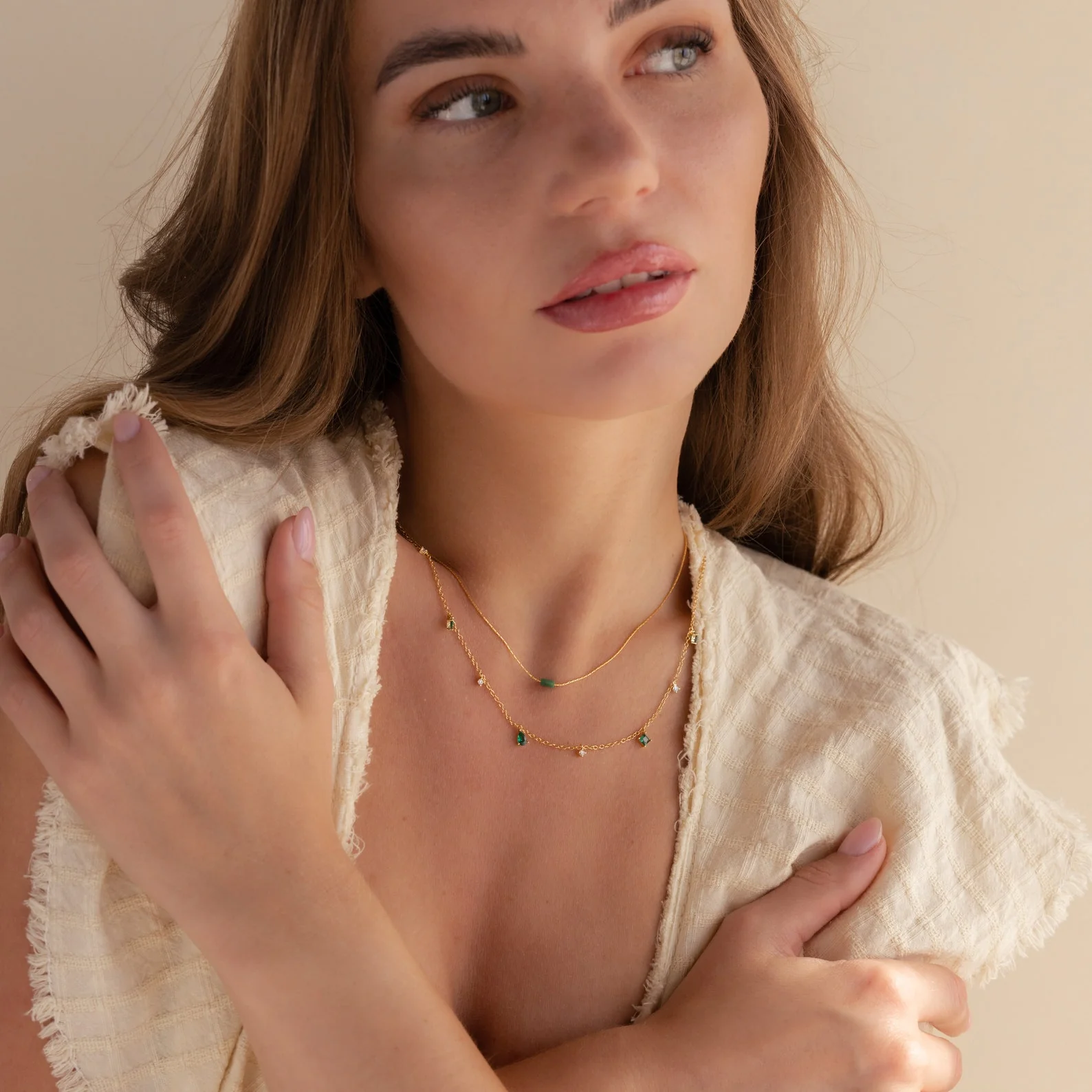 Dainty Jade Bar Necklace - Image 6