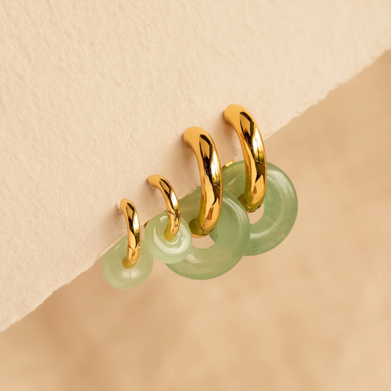 Dainty Jade Duo Hoops - Image 7
