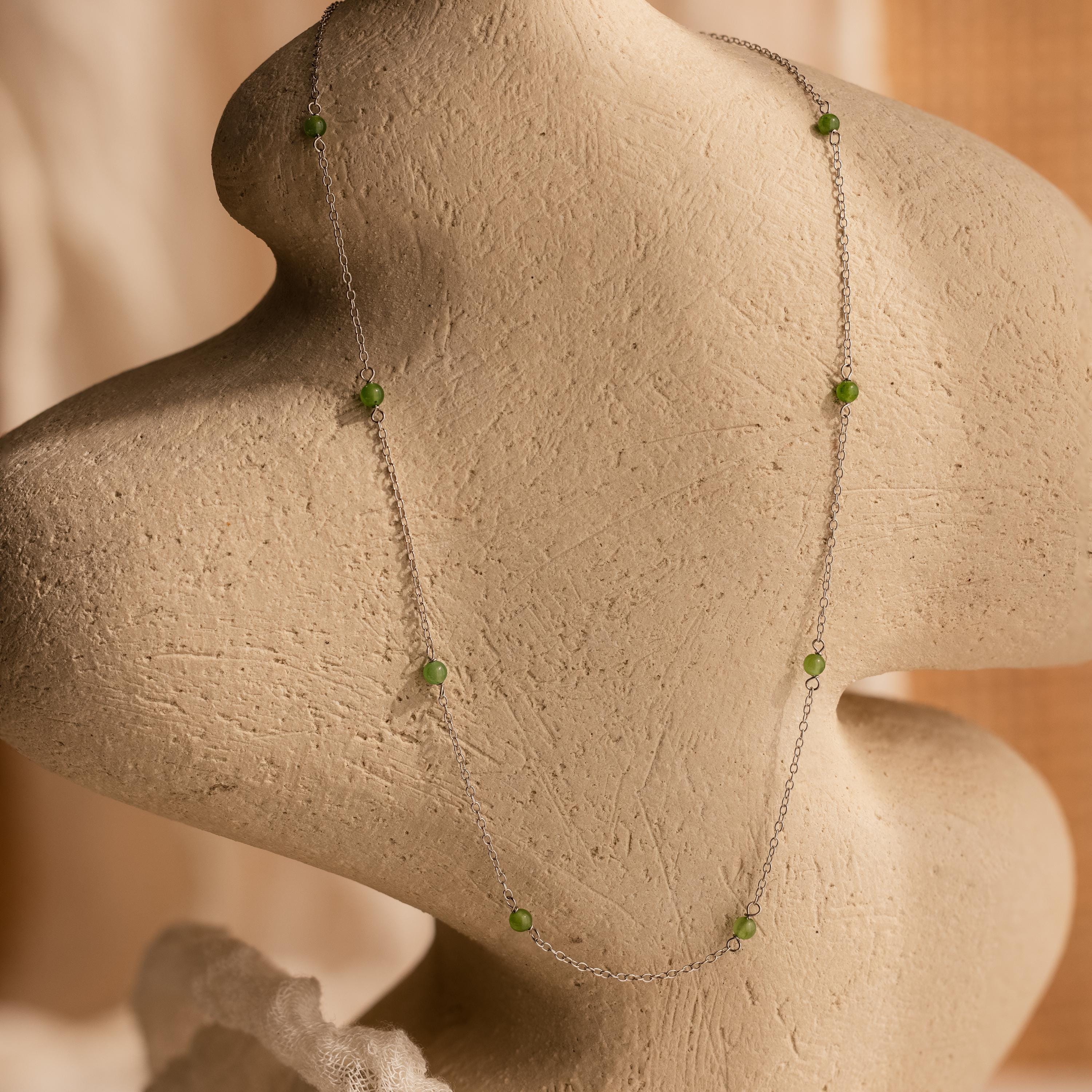 Dainty Jade Station Necklace - Image 8