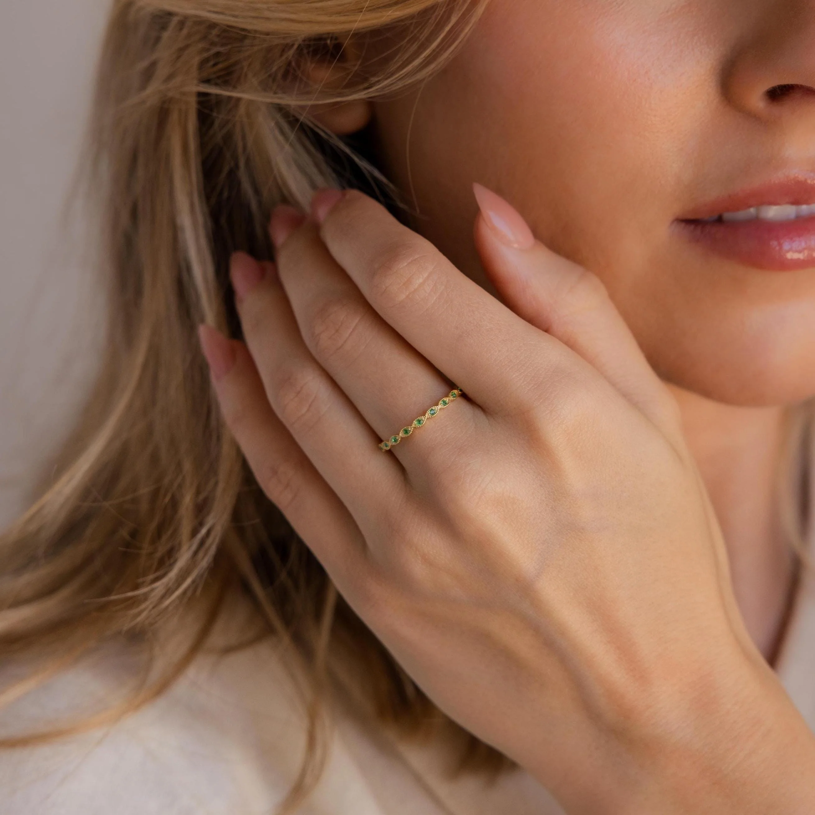 Dainty Marquise Pink Tourmaline Ring - Image 2