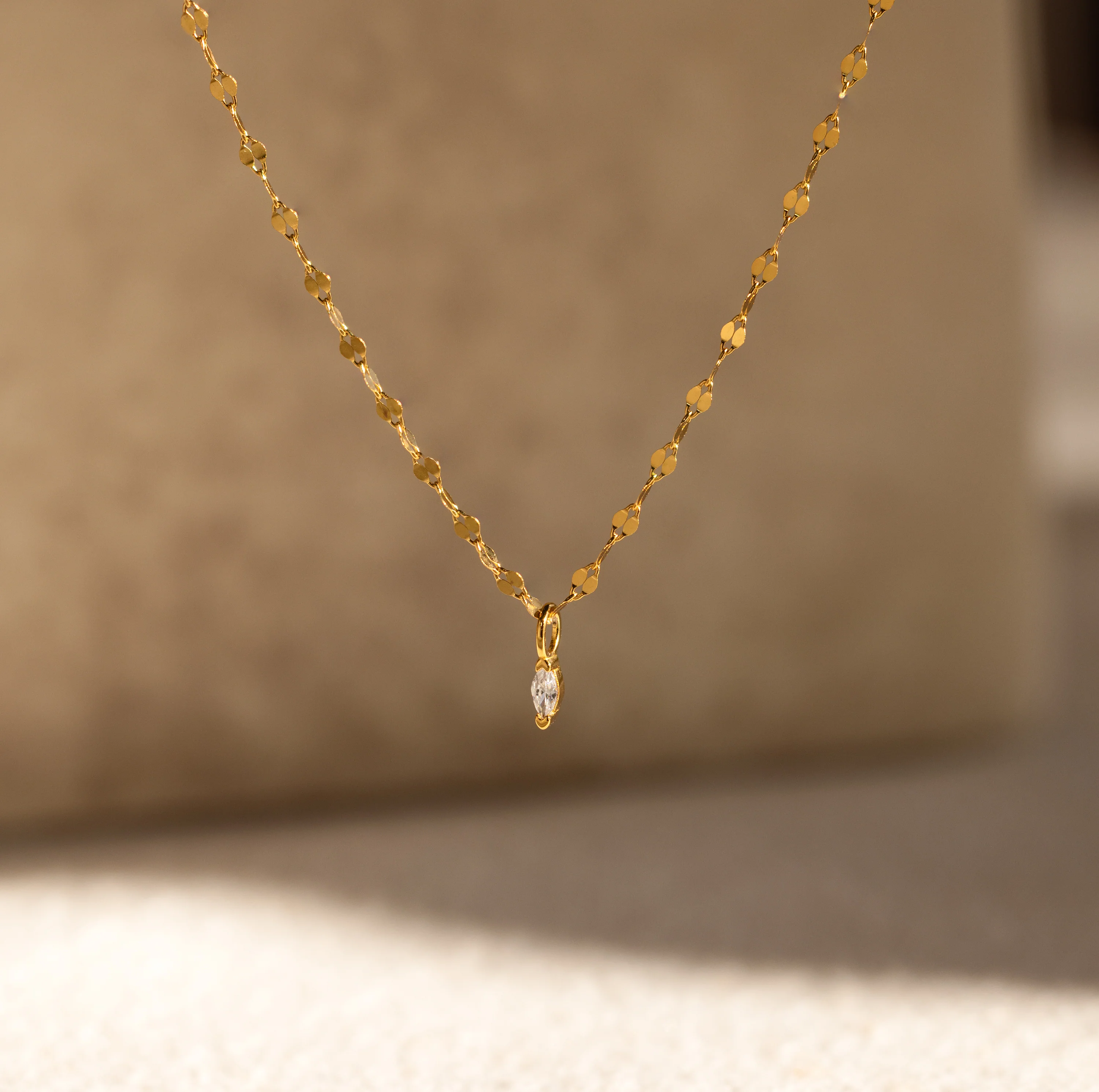 Dainty Marquise Pendant Necklace - Image 3